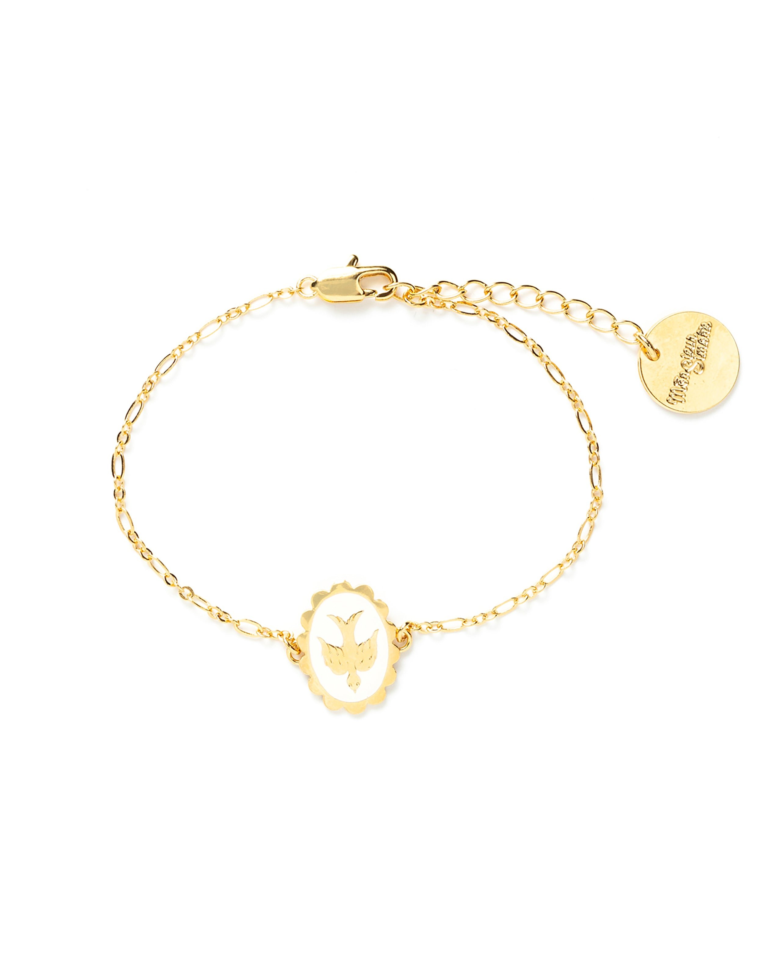 Dove gold-plated bracelet MONSIEUR SIMONE White