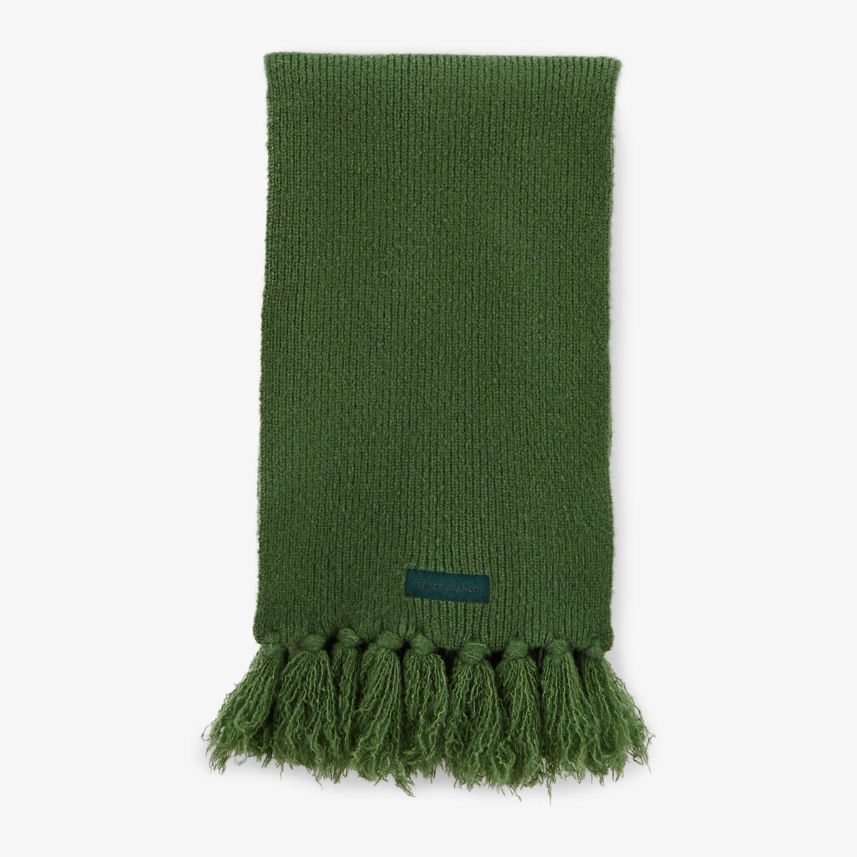 Solid fringe scarf SERGE BLANCO Green
