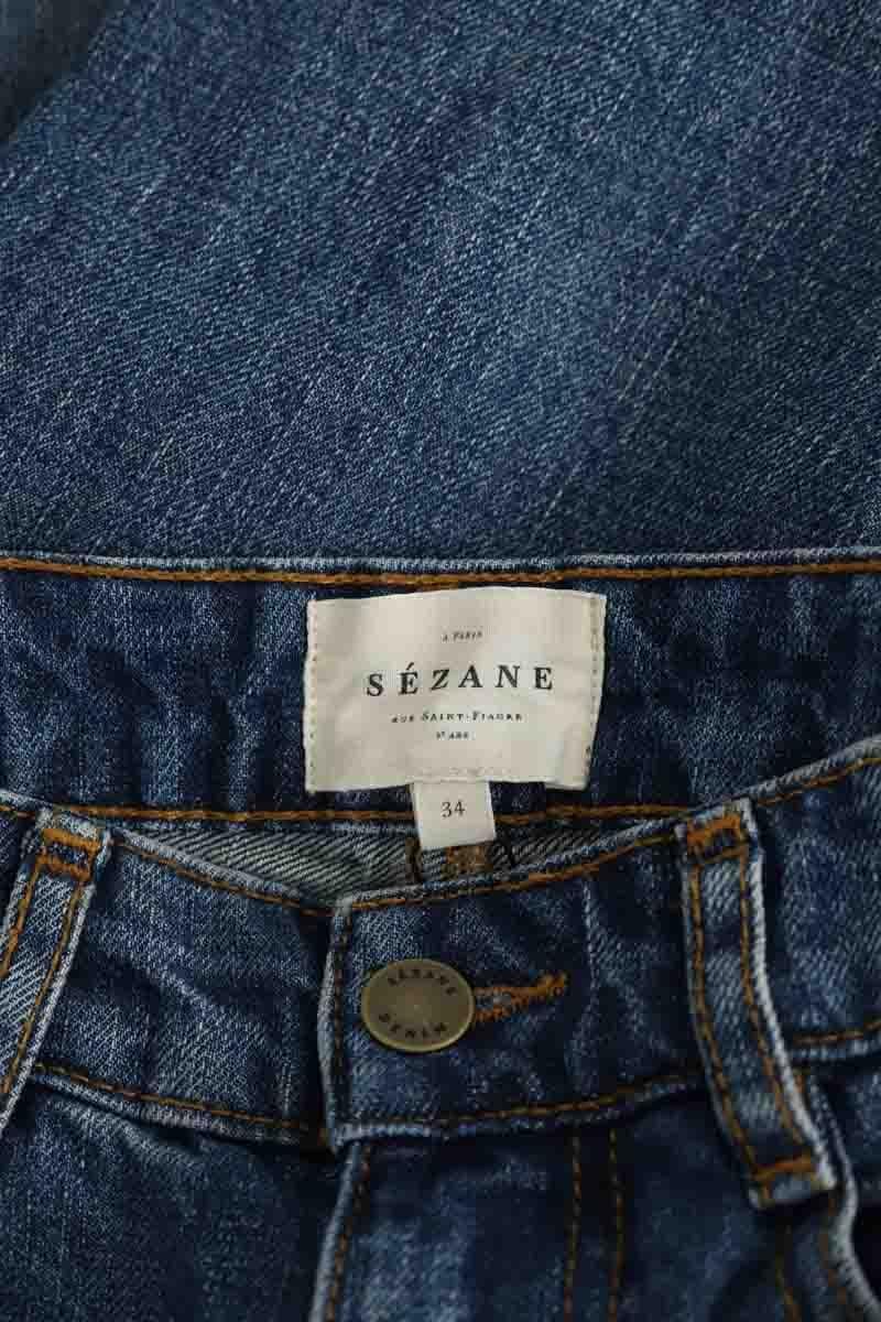 - Straight-leg jeans
- 5 pockets
- Straight cut
- Faded effect SEZANE - Seconde main Blue