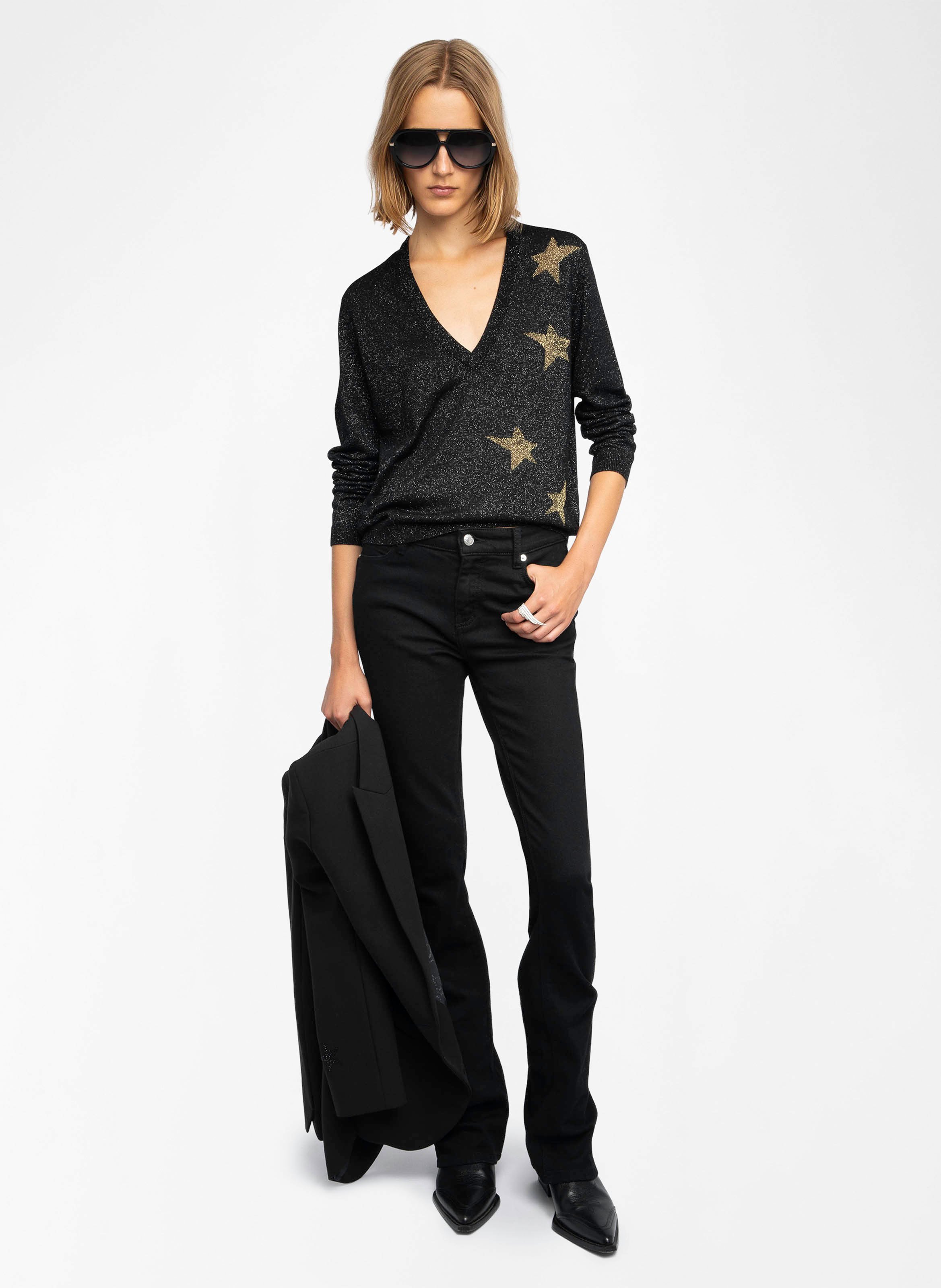 Pull col V en laine mélangée ZADIG&VOLTAIRE Noir