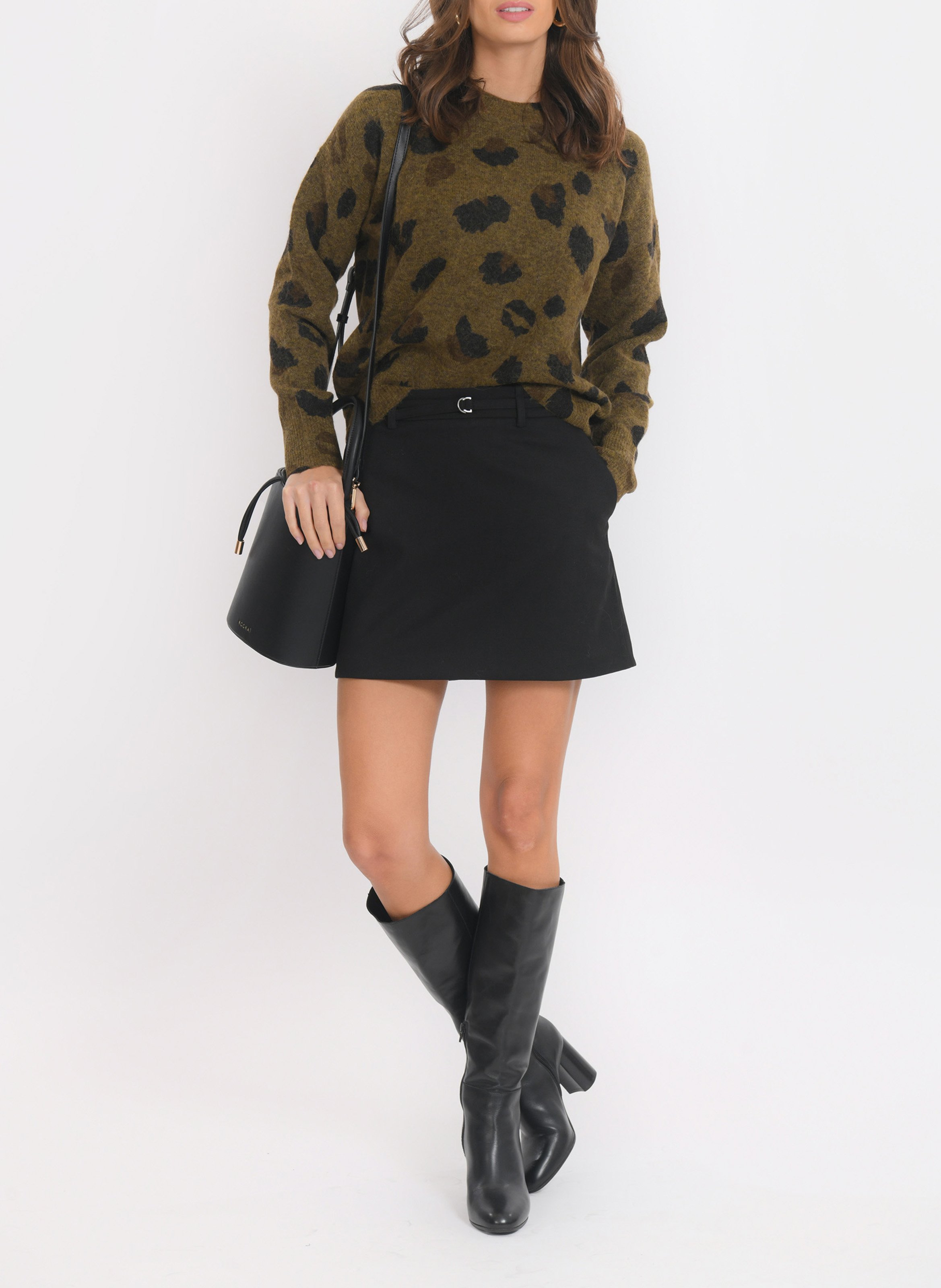 Pull imprimé en laine mélangée KOOKAI Kaki