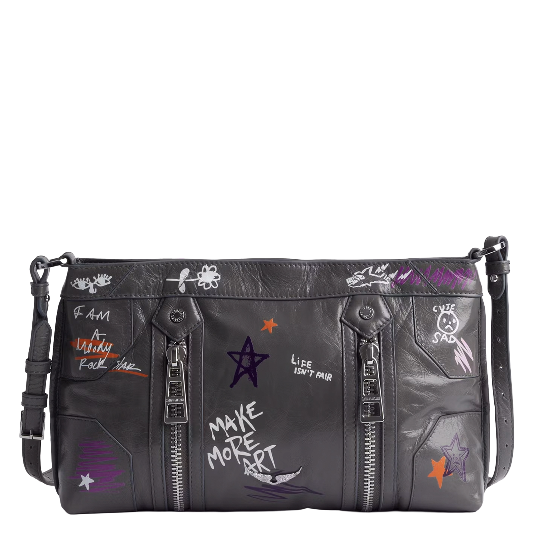 Dori leather shoulder bag ZADIG&VOLTAIRE Grey