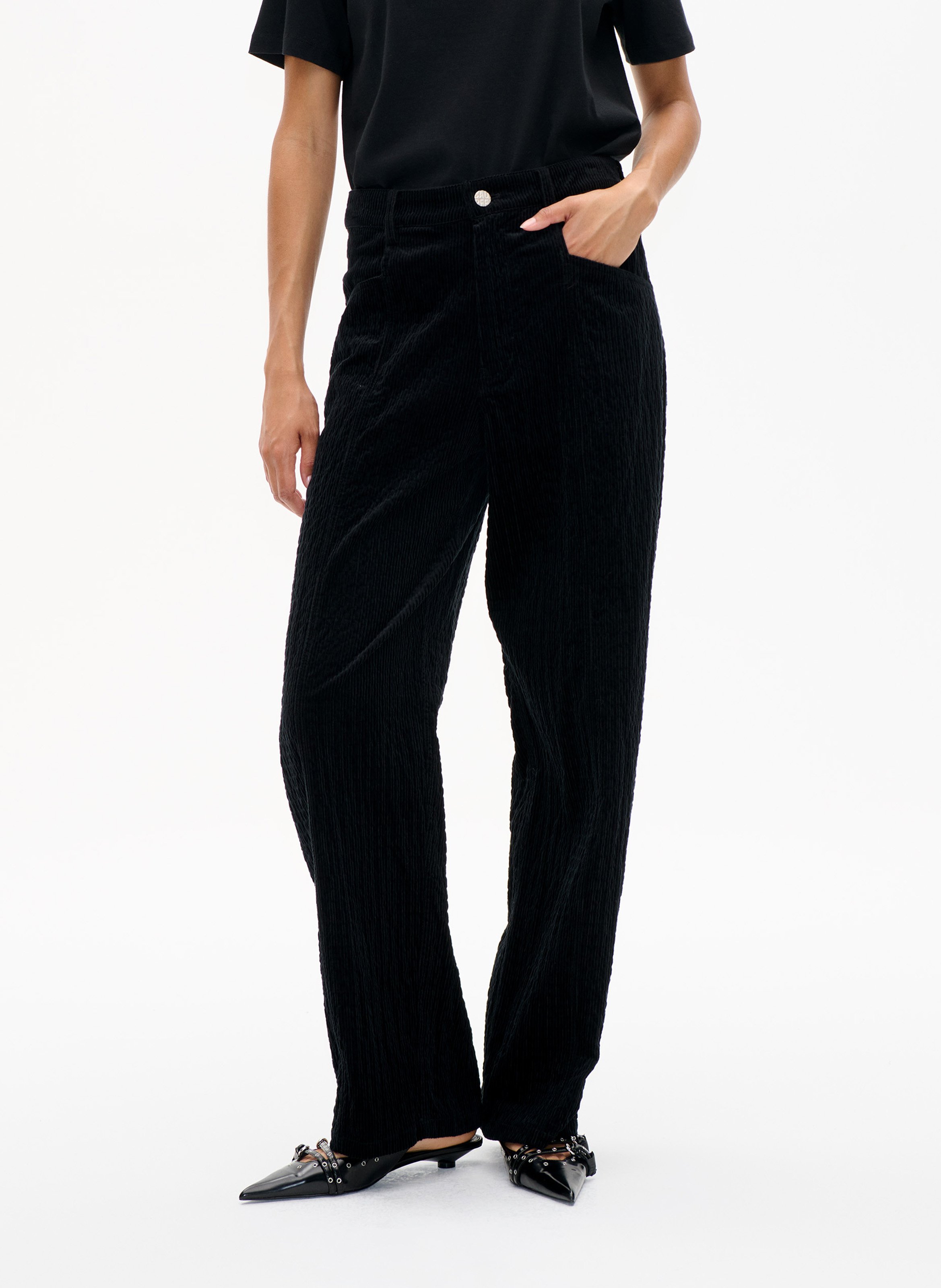 Straight-leg organic cotton-blend pants BAUM UND PFERDGARTEN Black