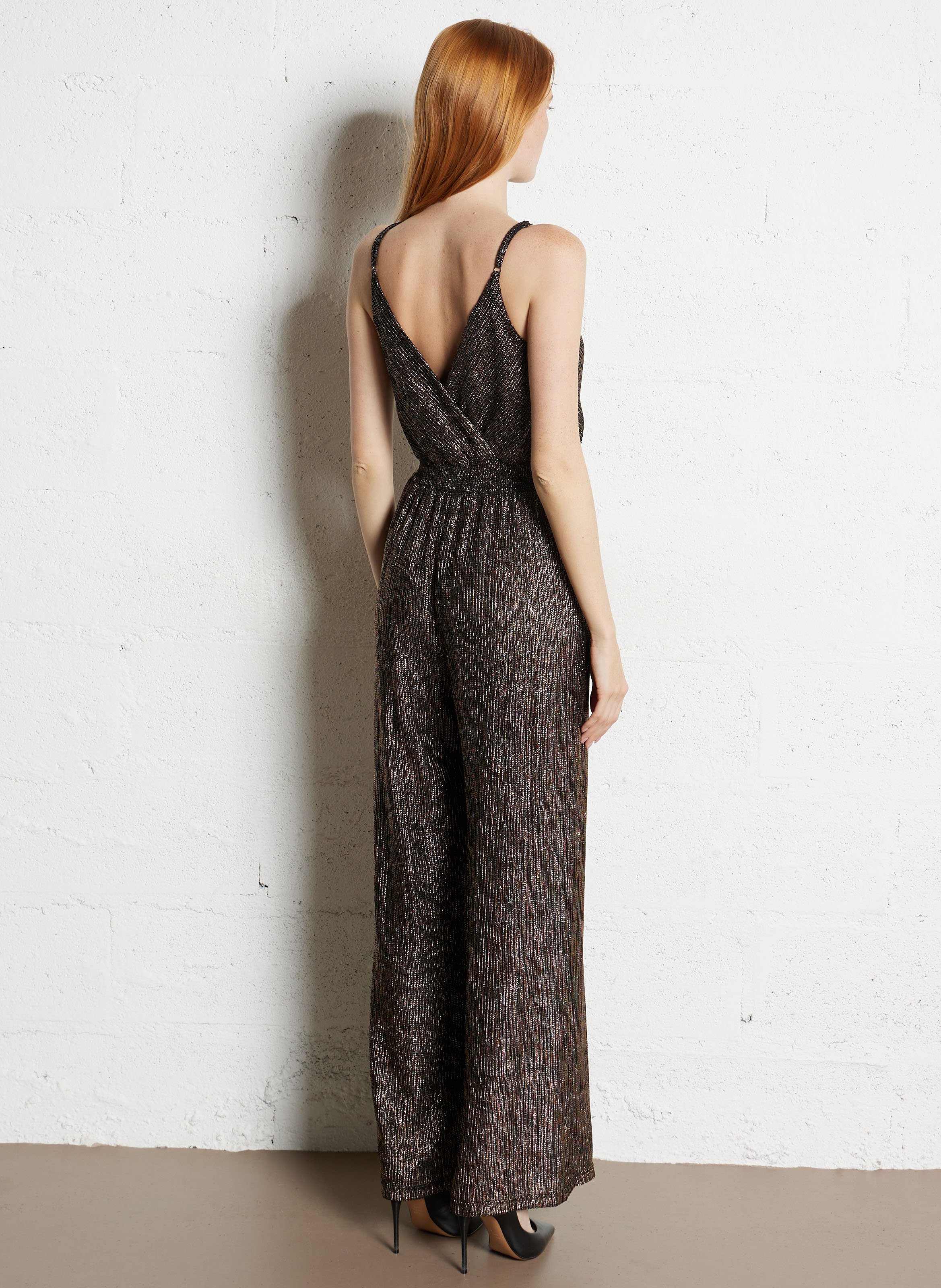 Combinaison pantalon pailletée à bretelles LA PETITE ETOILE Doré