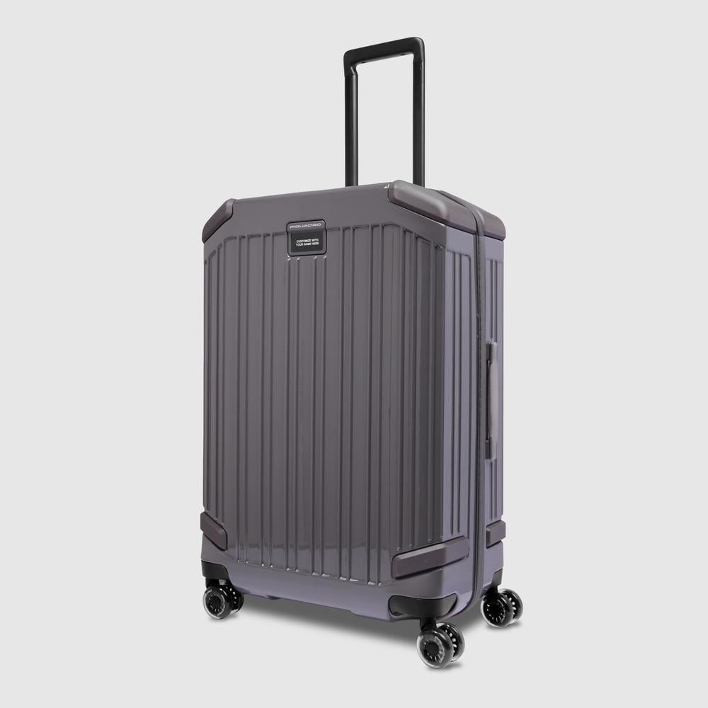 Medium 4-wheel trolley suitcase with TSA lock PIQUADRO Grey