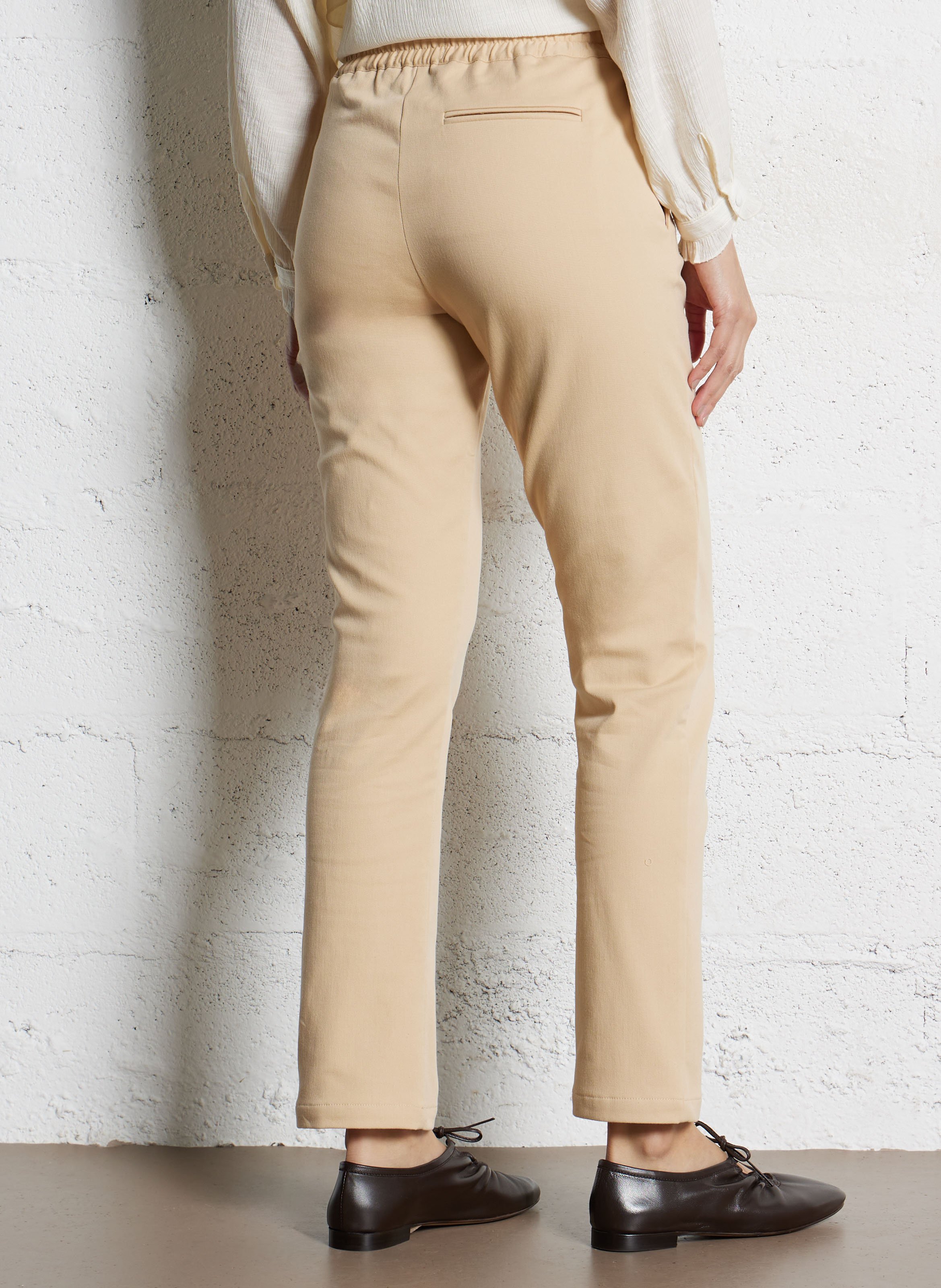 Pantalon slim en coton mélangé COTELAC Marron