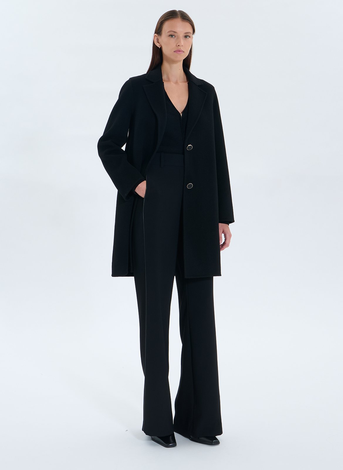 Oversized wool-blend coat with tailored collar ZAPA Black