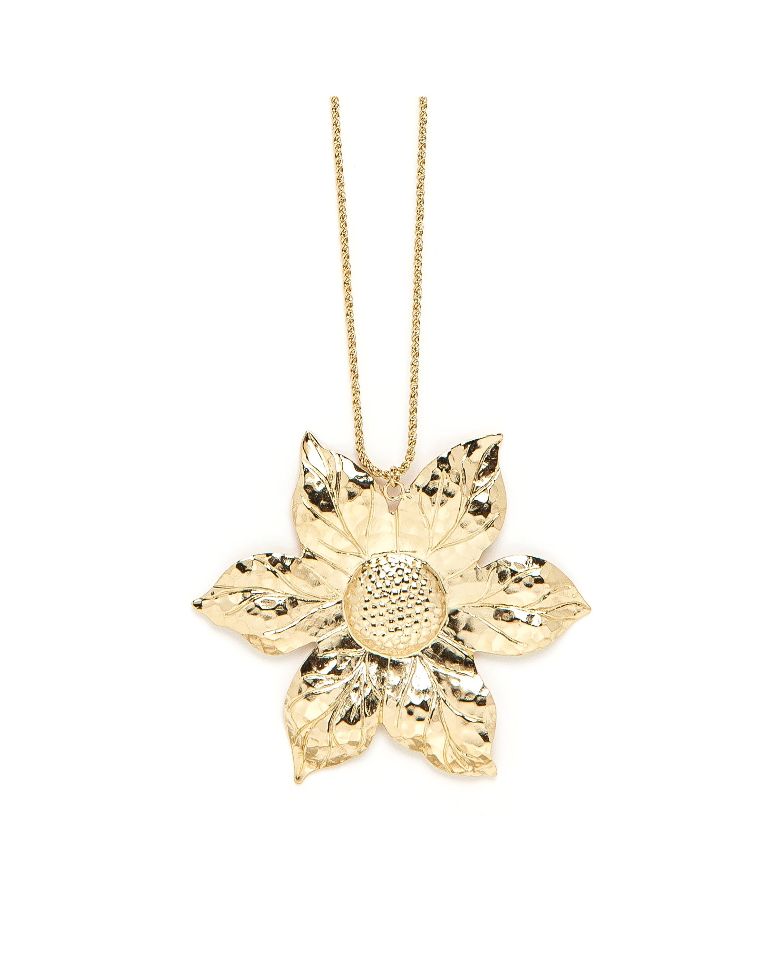 Golden flower long necklace in fine gold GoldenMONSIEUR SIMONE