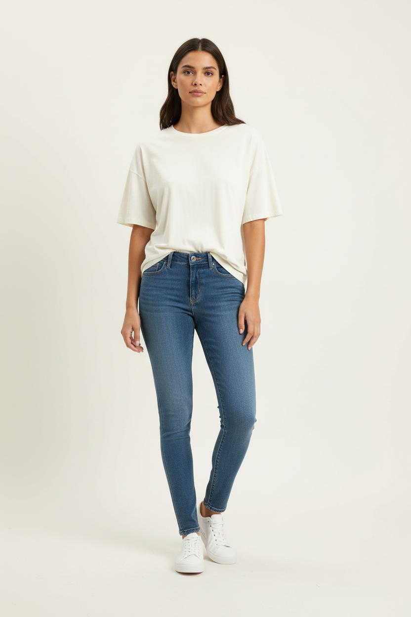 Cropped slim jeans with studs LEVI'S - Seconde main Blue