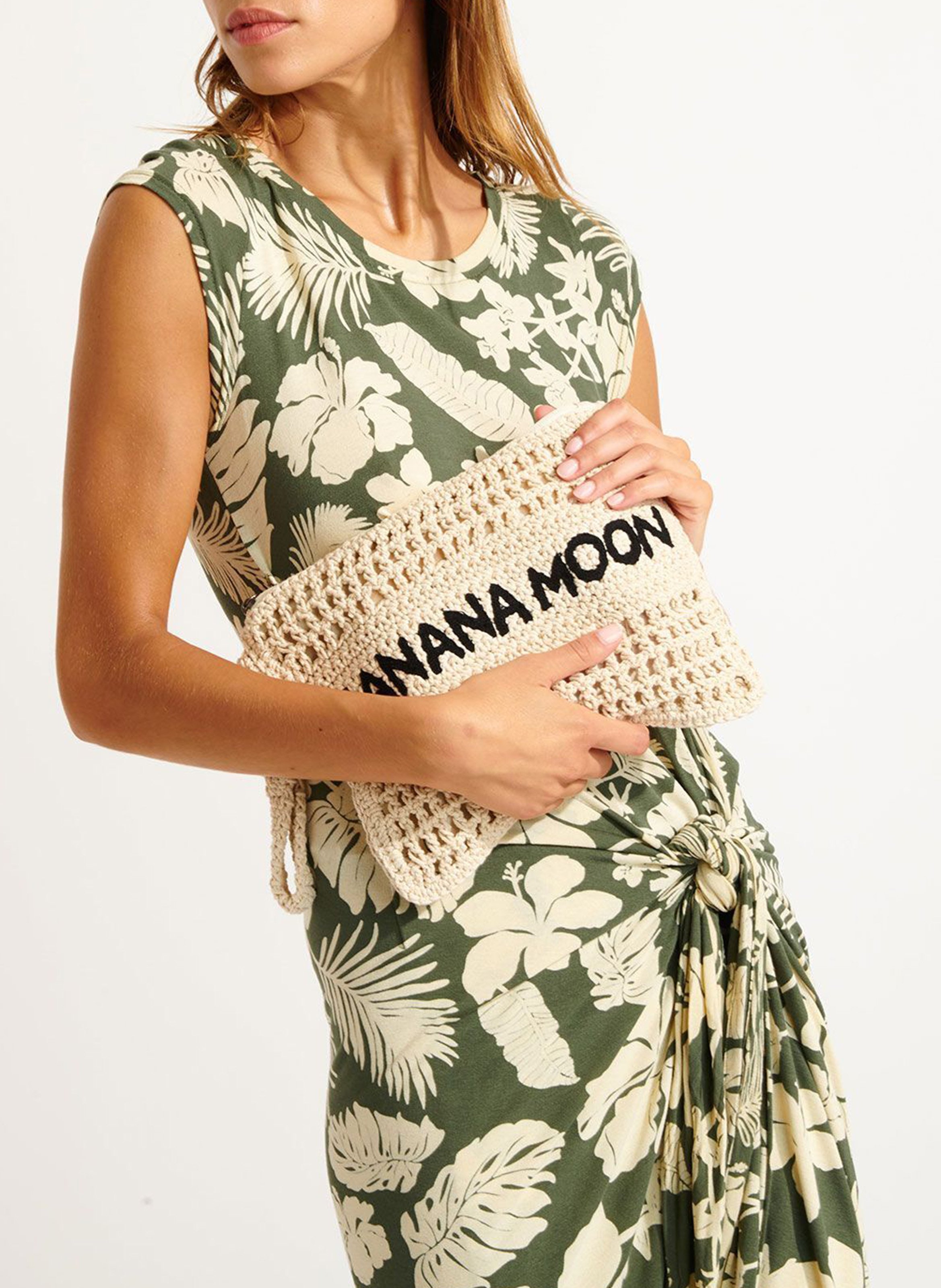 Pochette tressée en coton BANANA MOON Beige