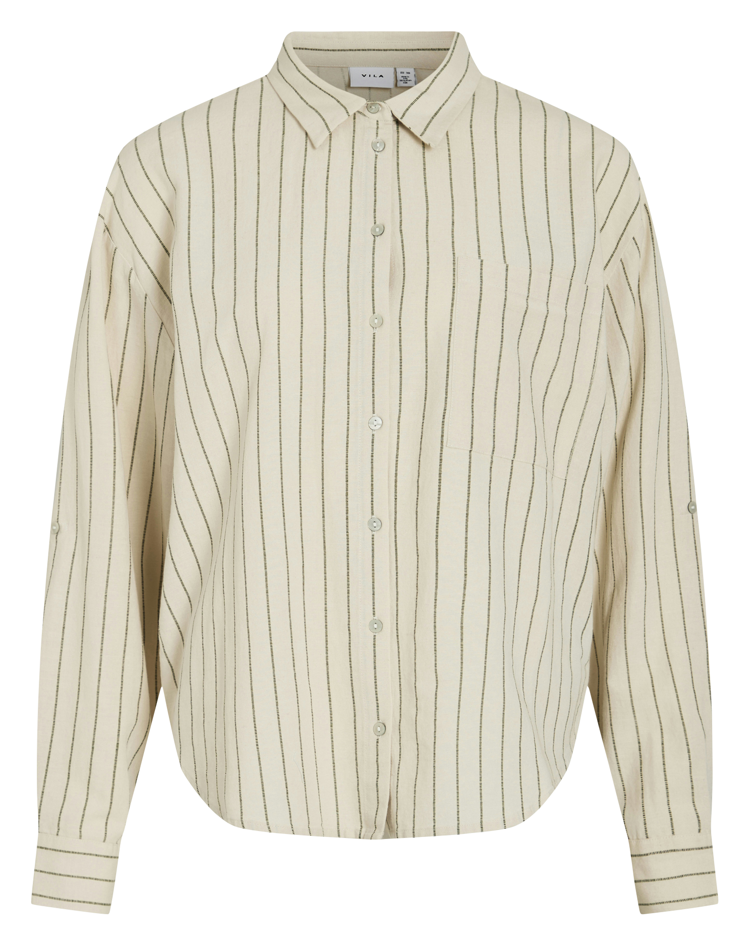 Chemise oversize col classique à rayures VILA Beige