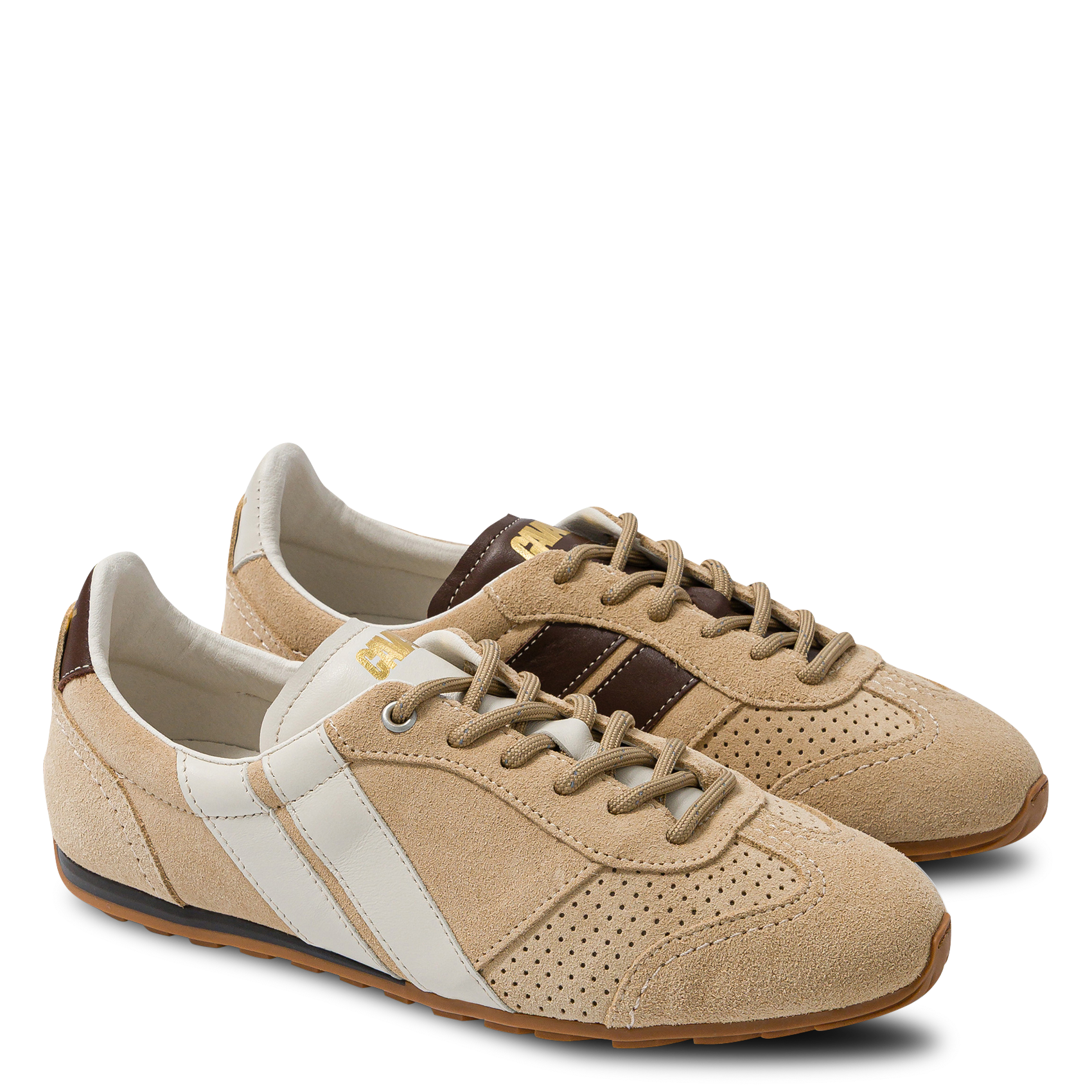 Low-top suede leather sneakers CAVAL Beige