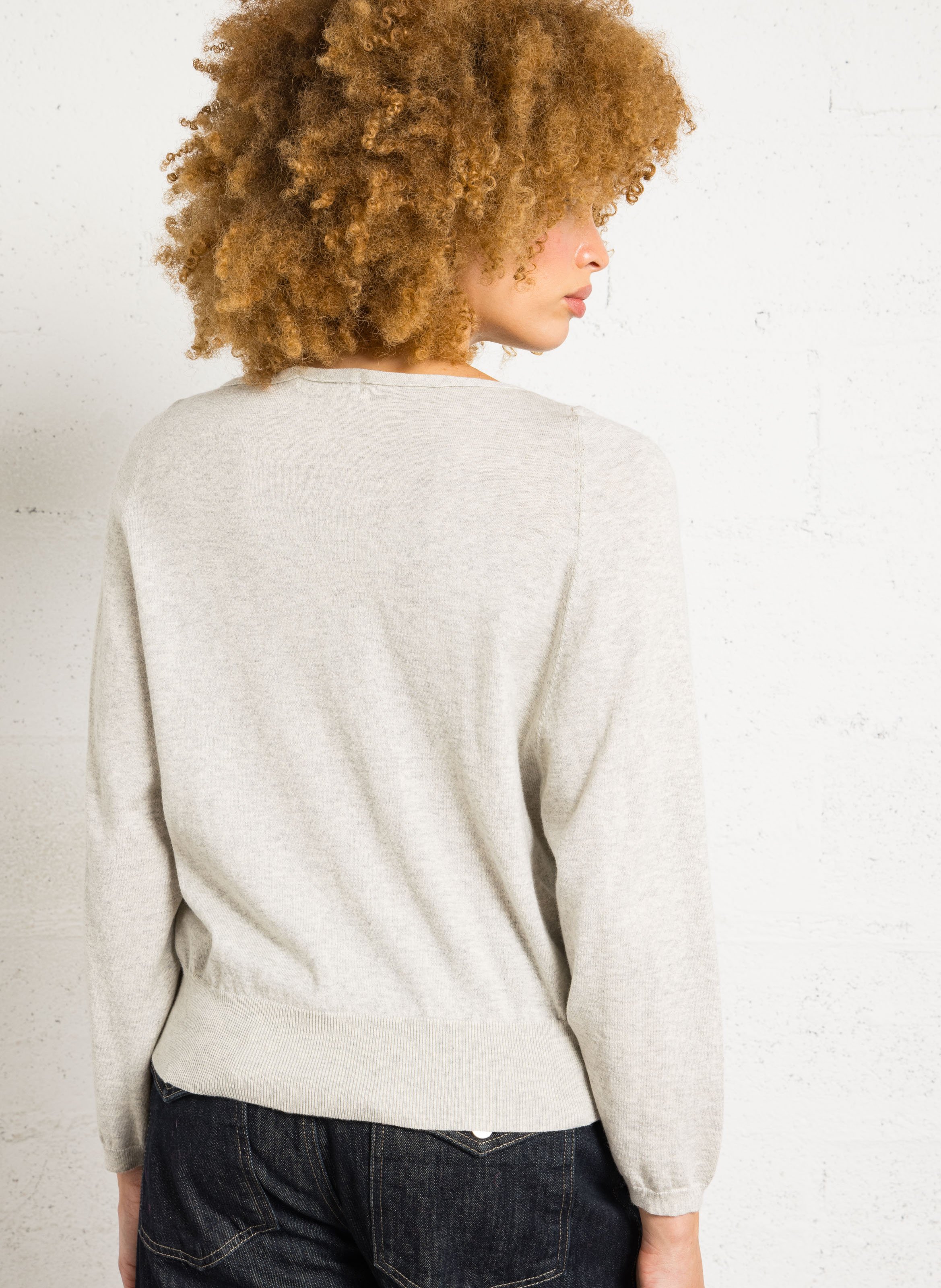 Ärmelloser Pullover mit Schnürung aus Baumwolle und Wolle BELLEROSE Beige