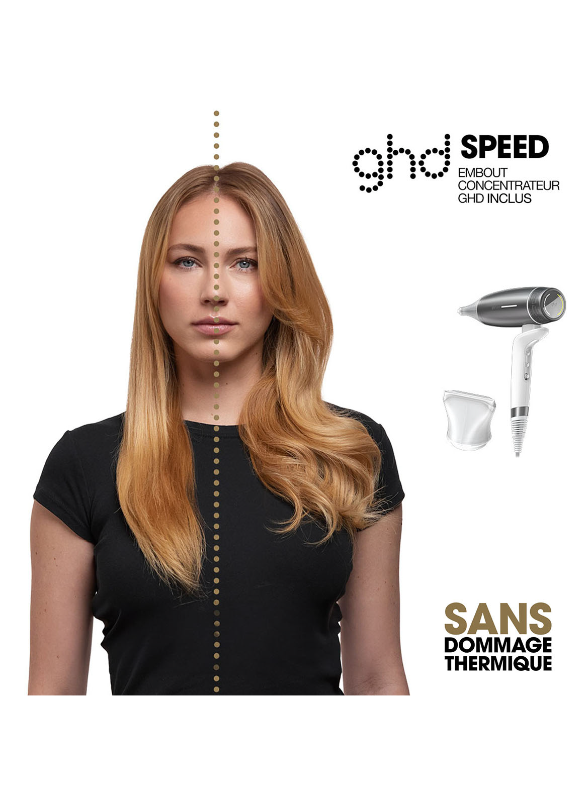Hair Dryer ultra-fast ghd Speed white GHD Blanc