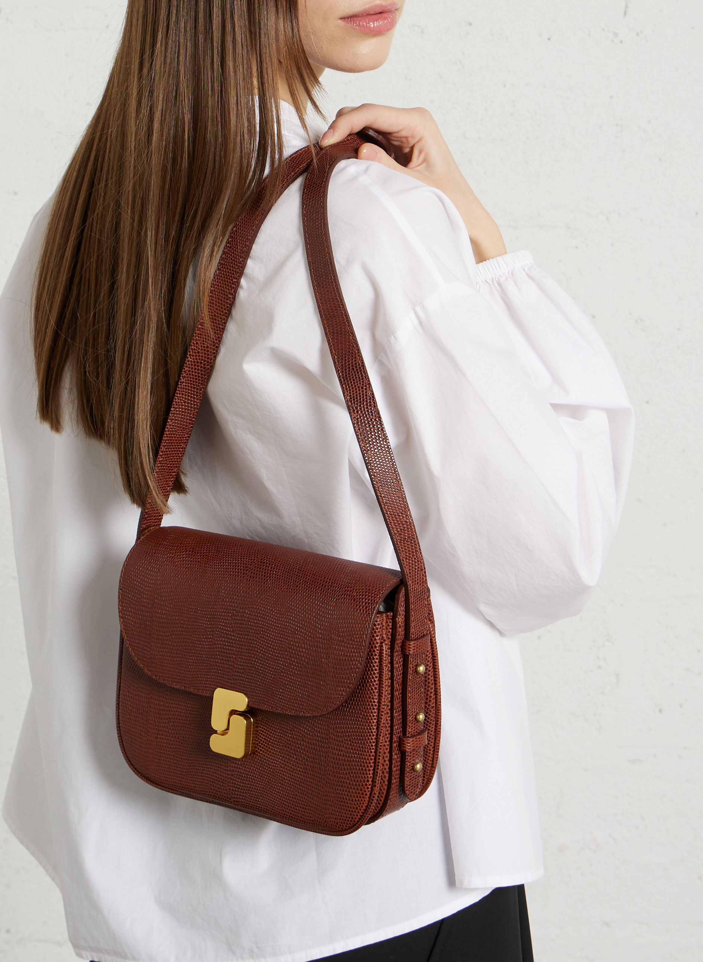 Leren clutch SOEUR Bruin