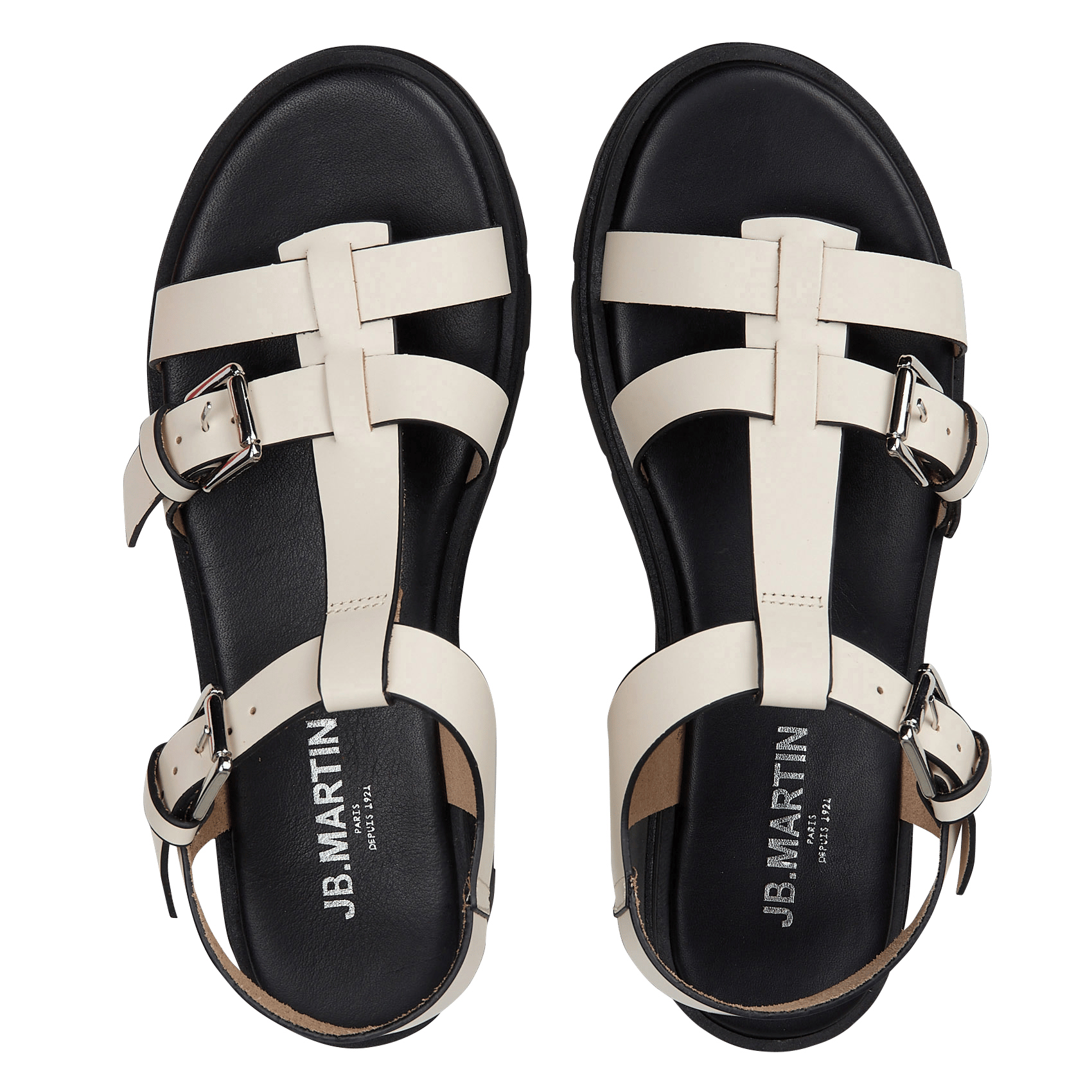 Sandales à brides en cuir  JB MARTIN Blanc