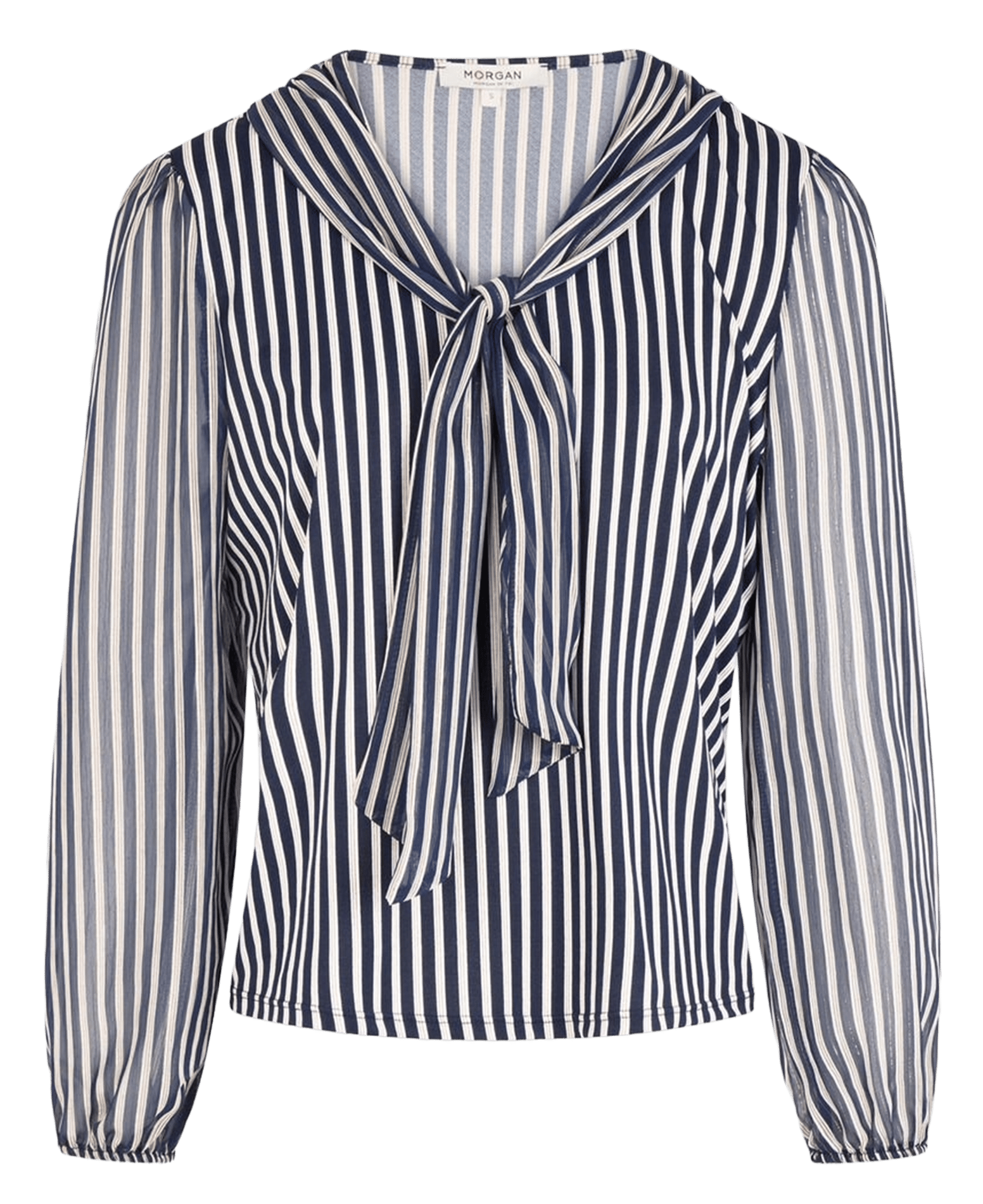 Top droit col V rayé MORGAN Multicolore