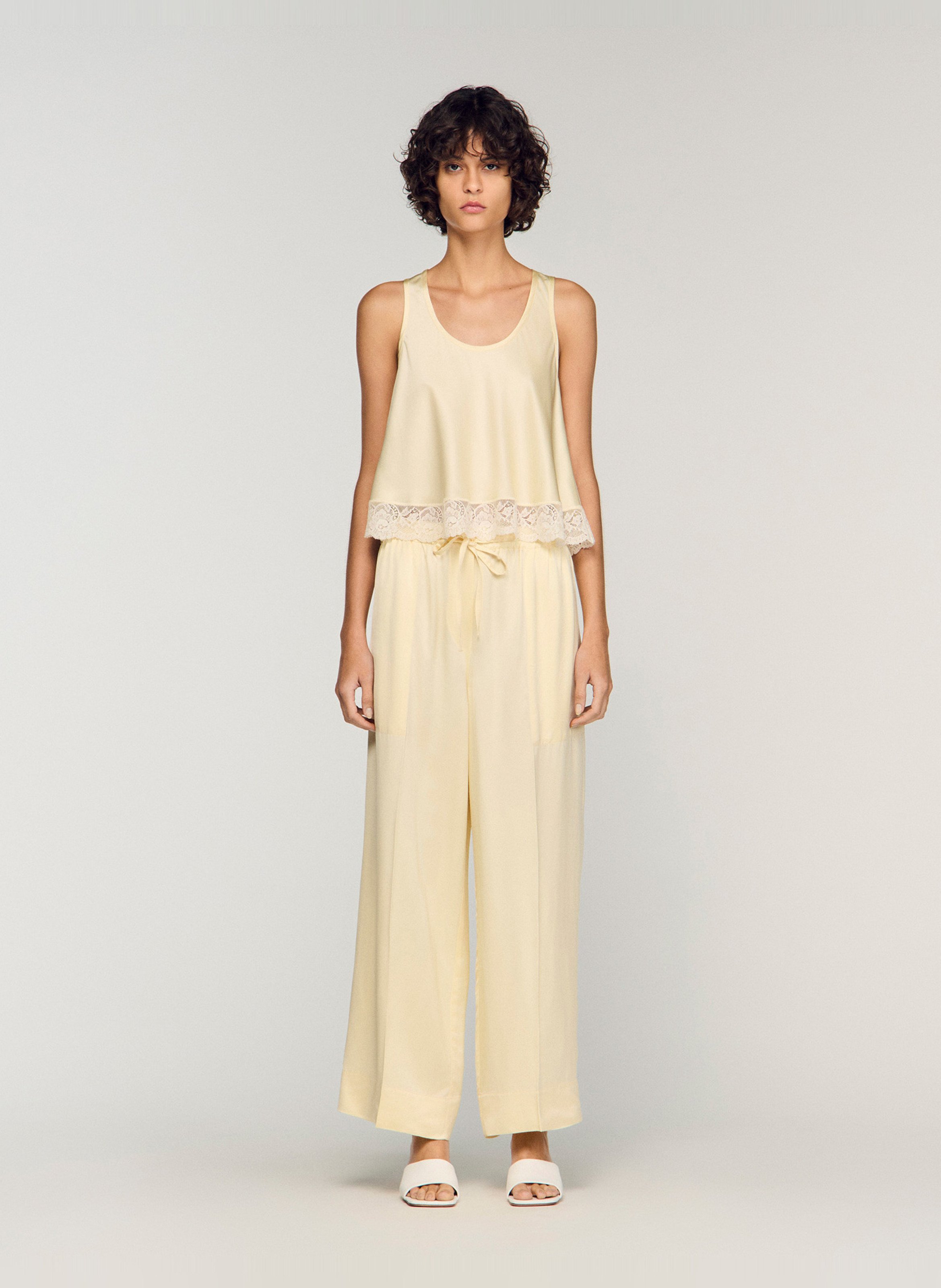 Wijde broek SANDRO Geel