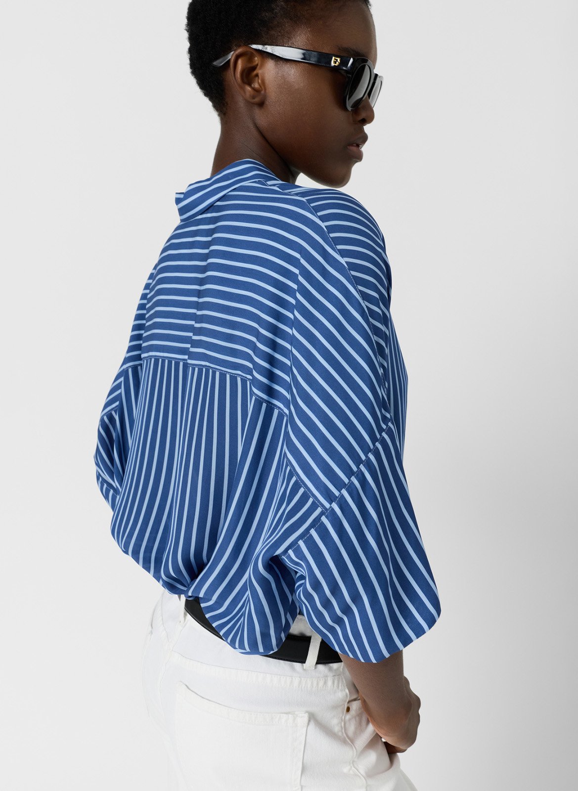 Oversize Bluse mit 3/4-Ärmeln gestreift GERARD DAREL Blau