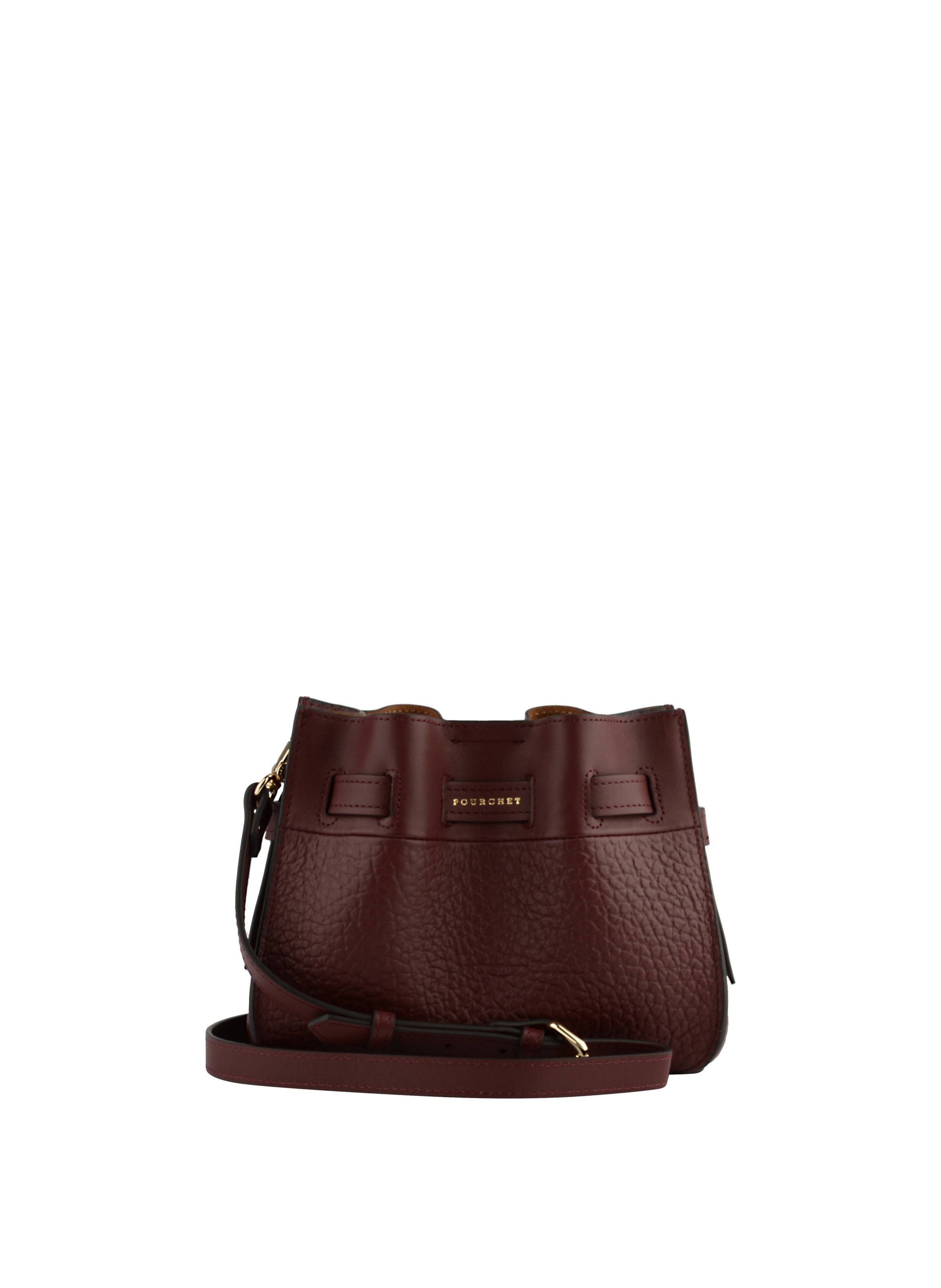 Calfskin leather shoulder bag POURCHET