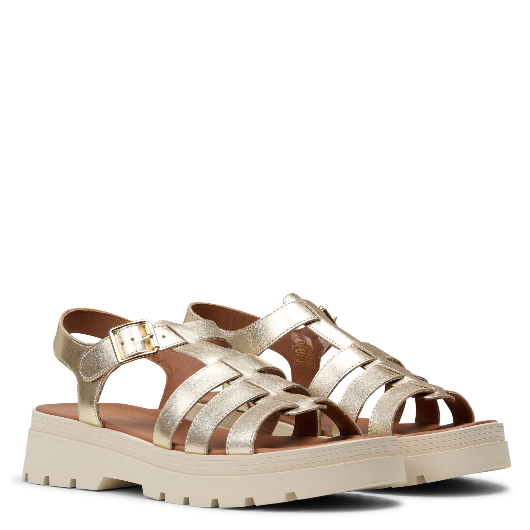 Flat sandals in mixed straw MELLOW YELLOW Golden