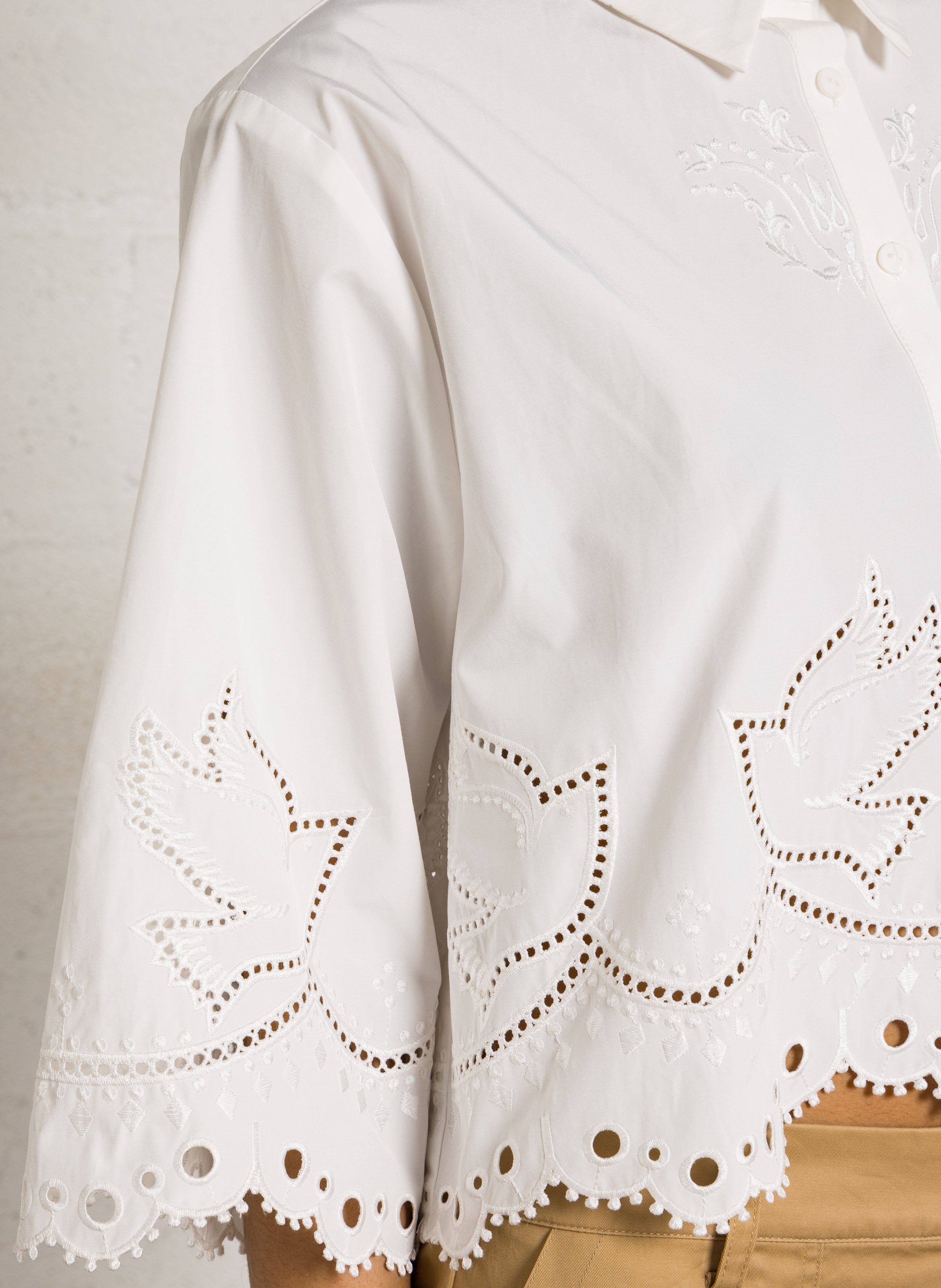 Chemise col classique brodée BERENICE Blanc