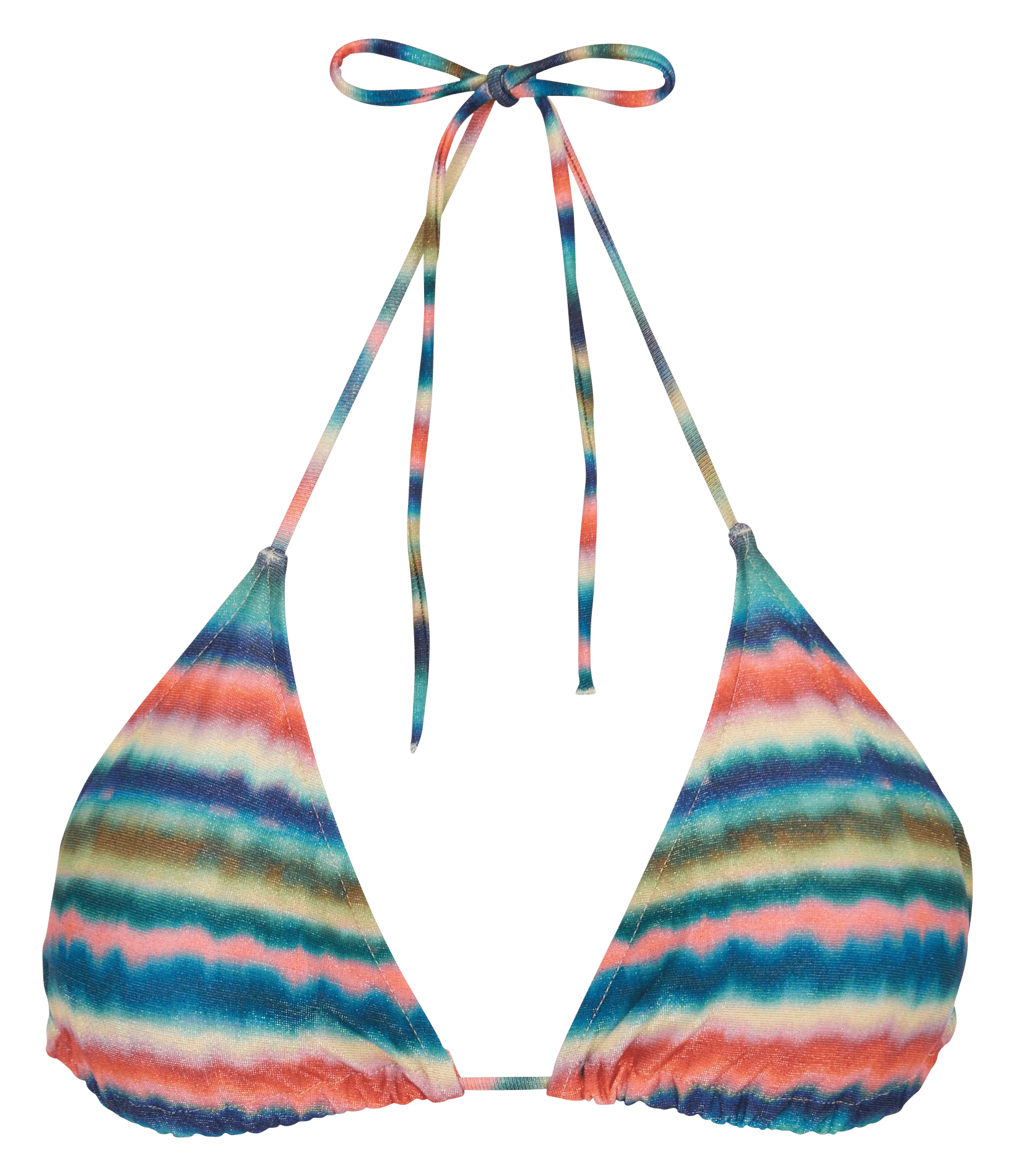 Gestreifter Triangel-Bikini-Oberteil mit Pailletten SOWE BIARRITZ Mehrfarbig