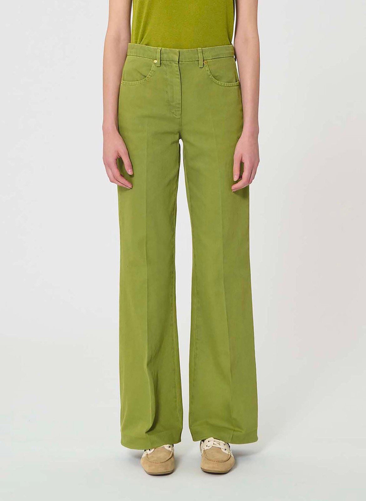 Jean bootcut taille haute uni TARA JARMON Vert