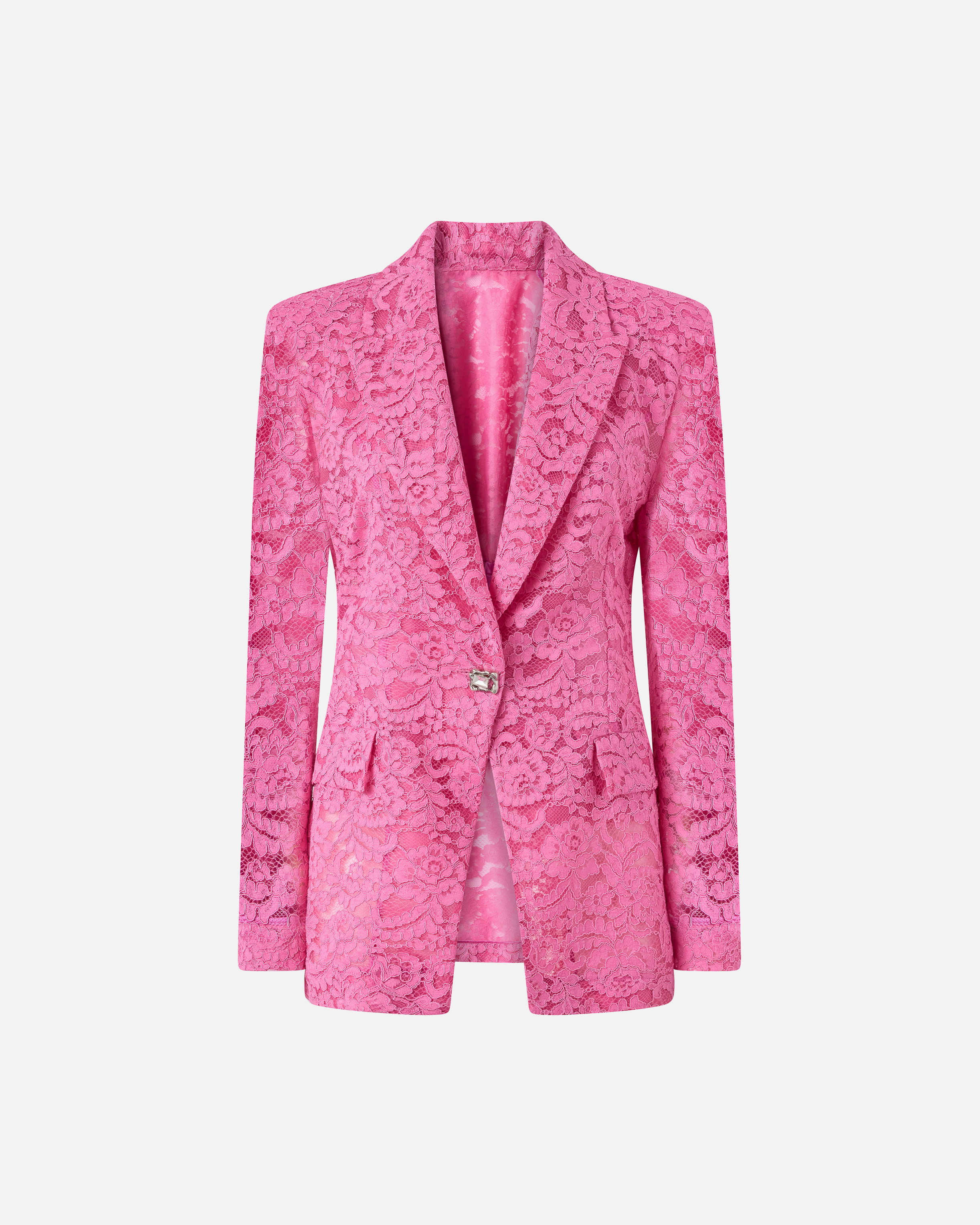 Blazer en dentelle à boutons bijoux PINKO Rose