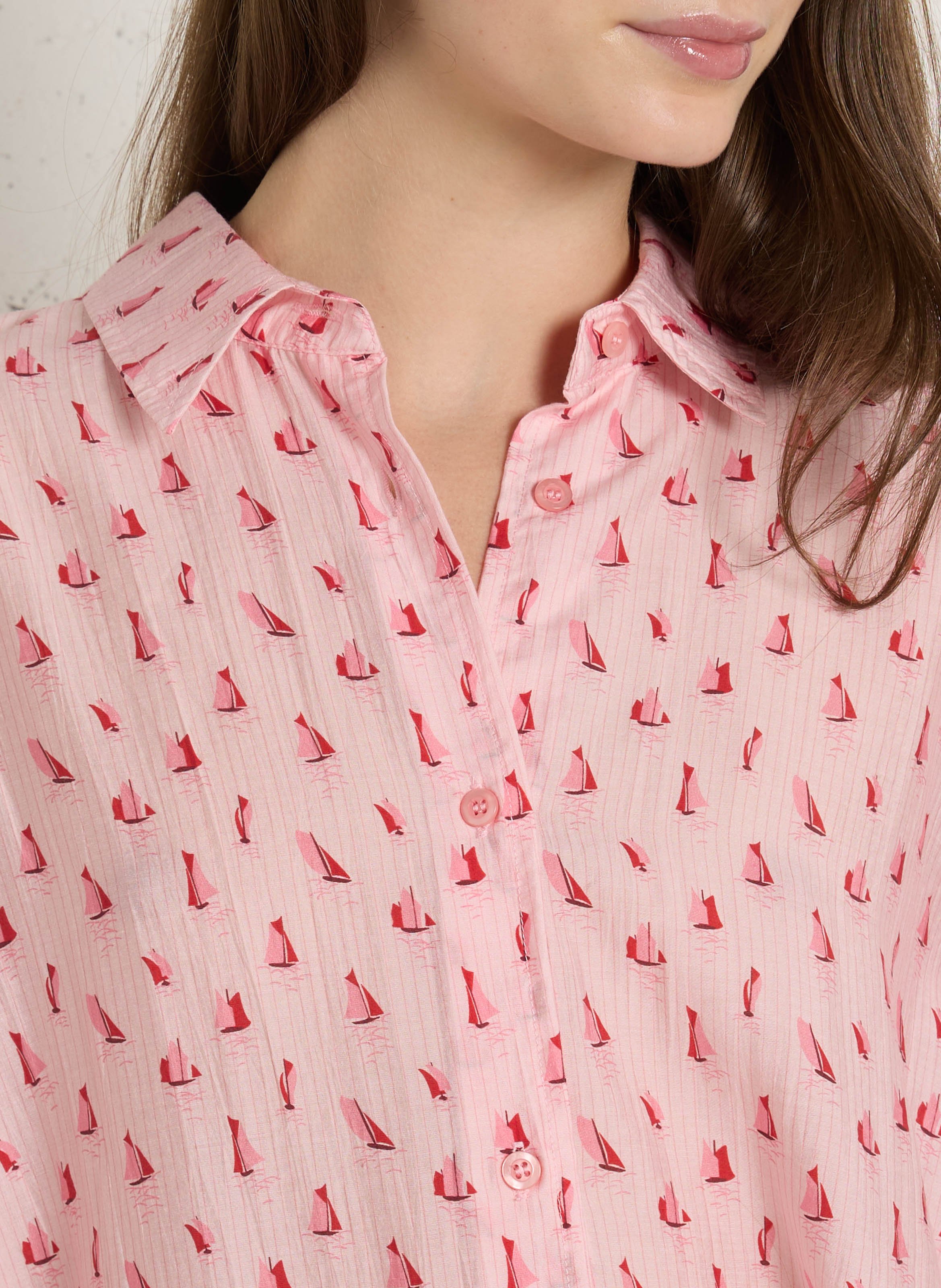 Chemise ample à rayures AMERICAN VINTAGE Rose