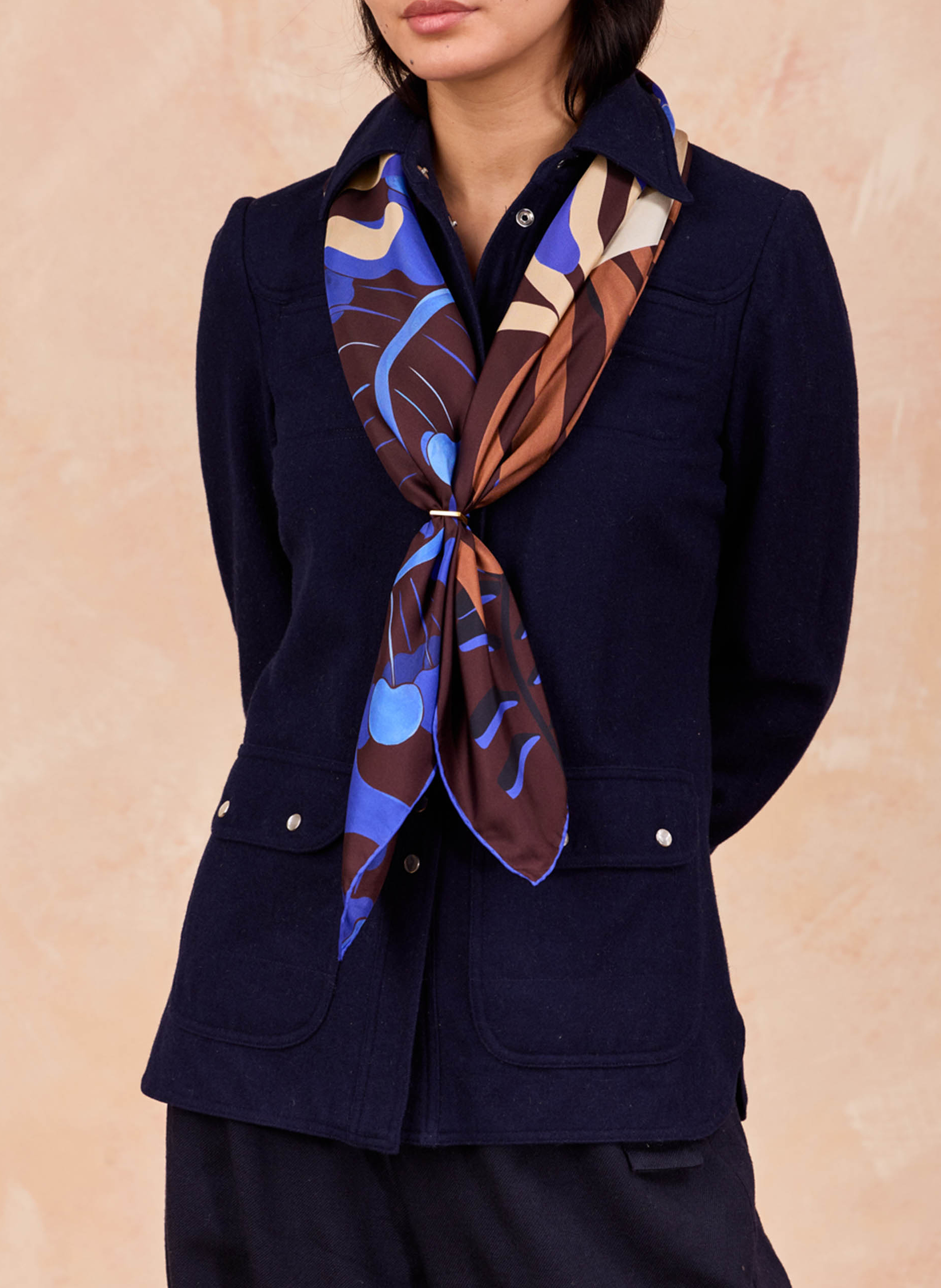 Kassaway - Seidenfoulard PETITJEAN PARIS Blau