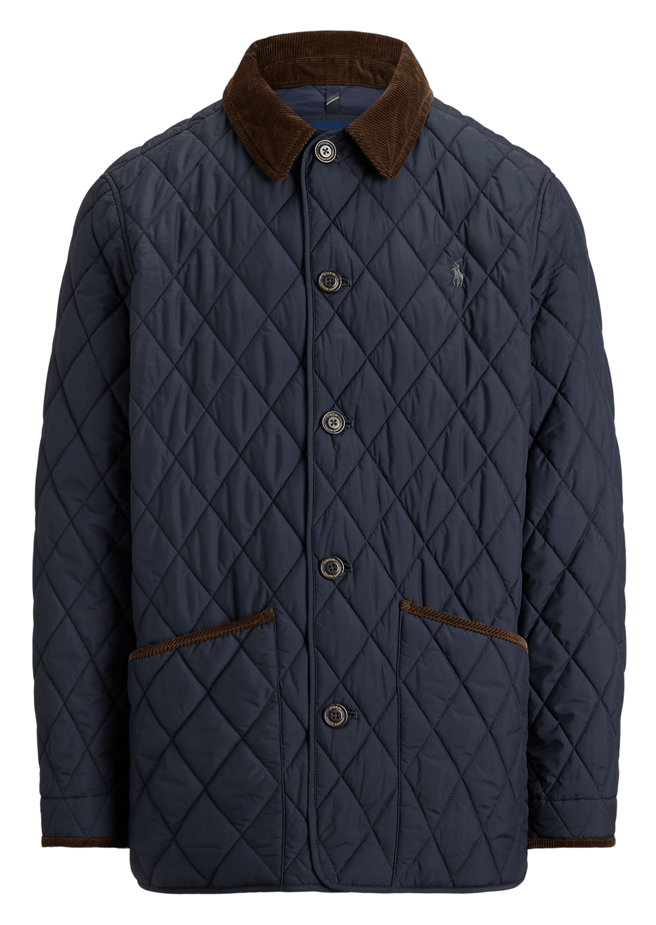 Veste droite col velours POLO RALPH LAUREN Bleu