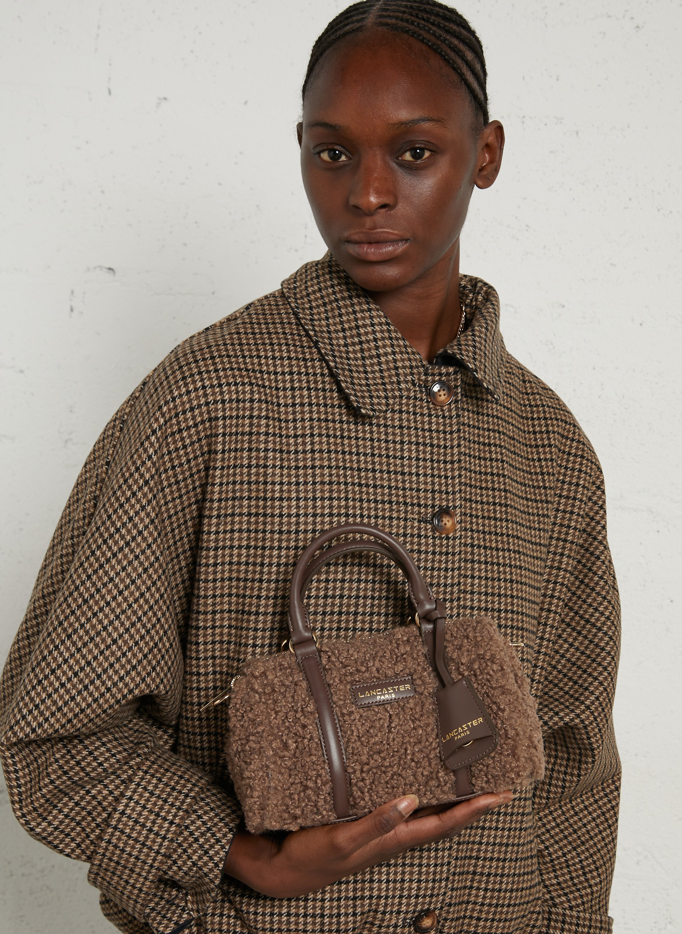 Small sherpa duffle bag LANCASTER PARIS Brown