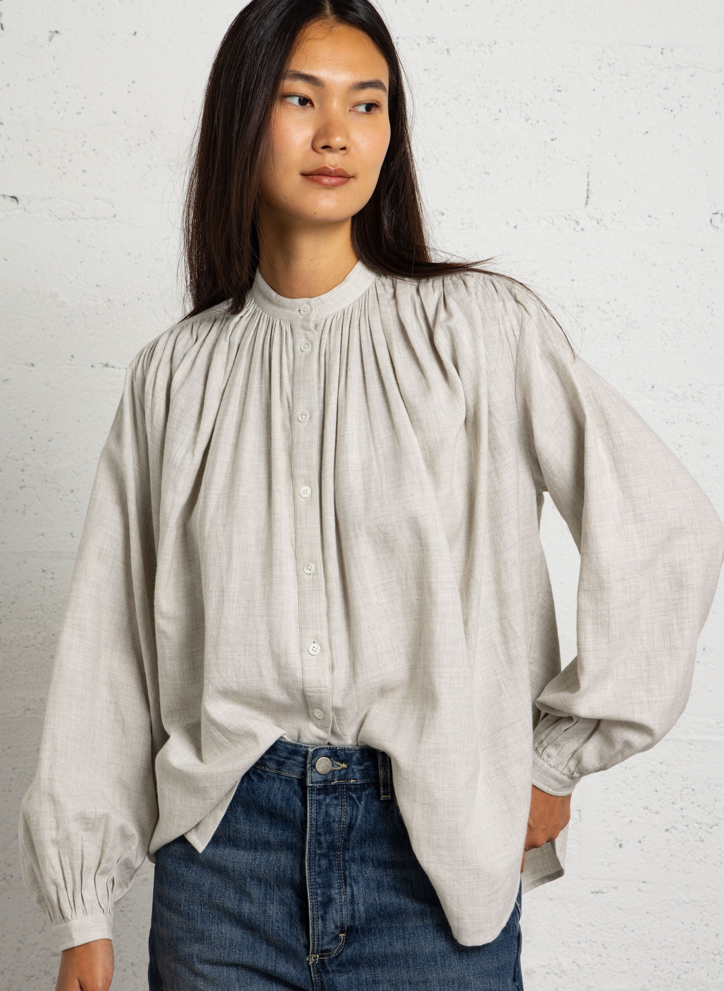 Rundhals-Top aus Baumwolle LAURENCE BRAS Weiss