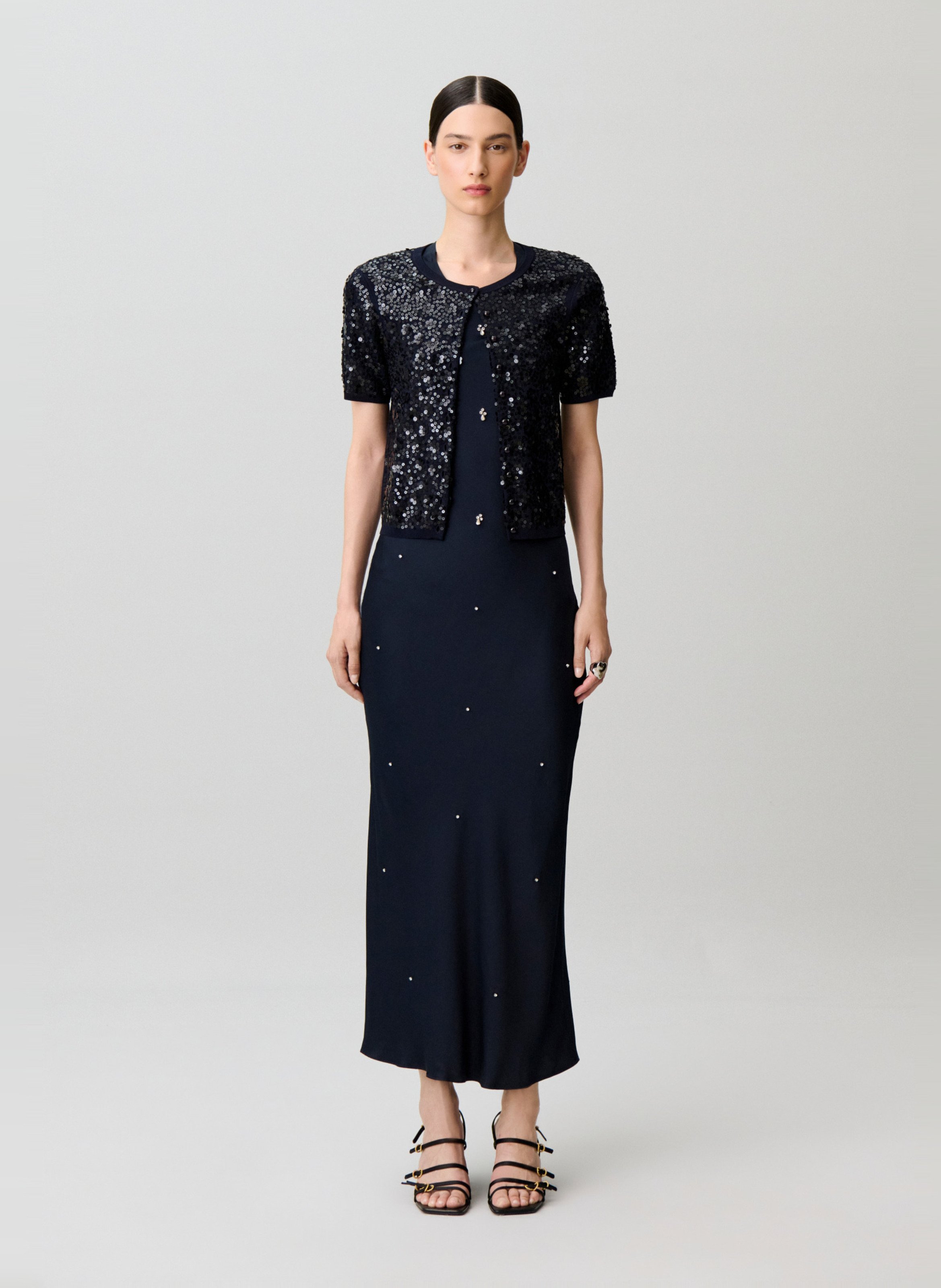 Gilet manches courtes à sequins CLAUDIE PIERLOT Bleu