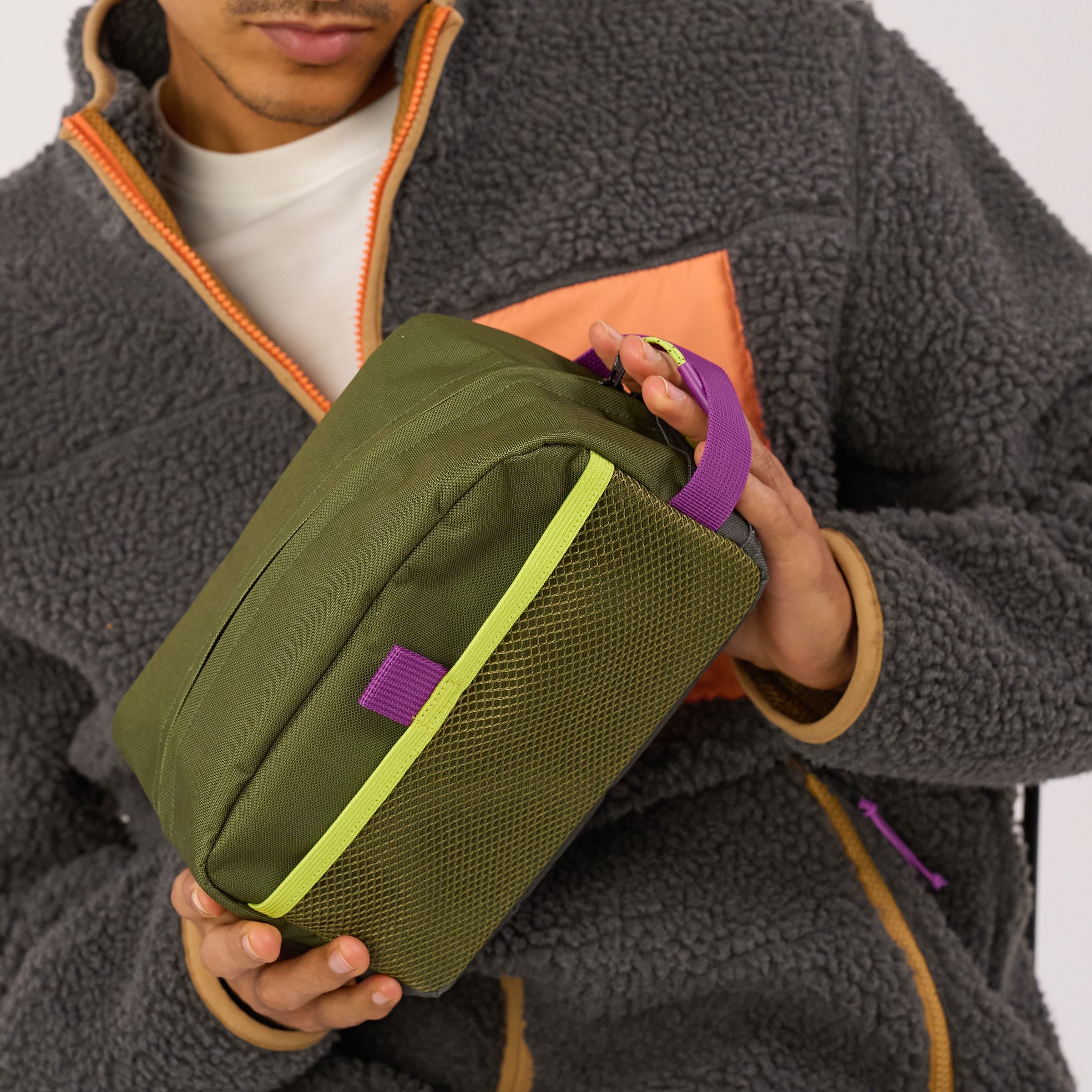 Recycled polyester toiletry bag BILLYBELT Khaki