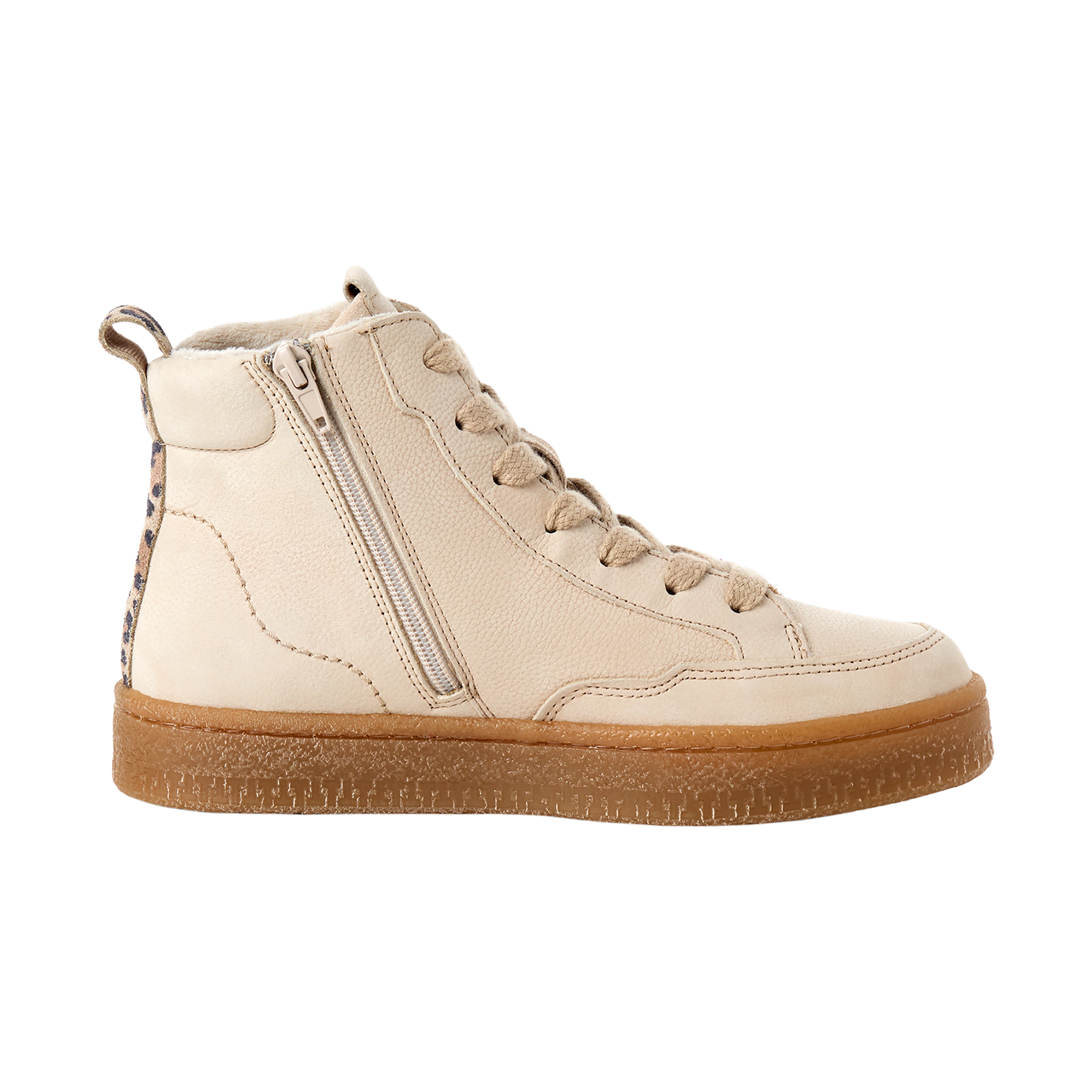 High-top leather sneakers TAMARIS Beige