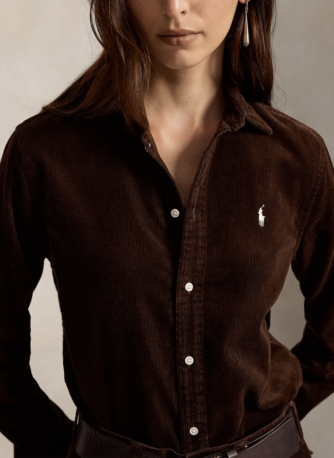 Bedrucktes Hemd mit klassischem Kragen POLO RALPH LAUREN Braun