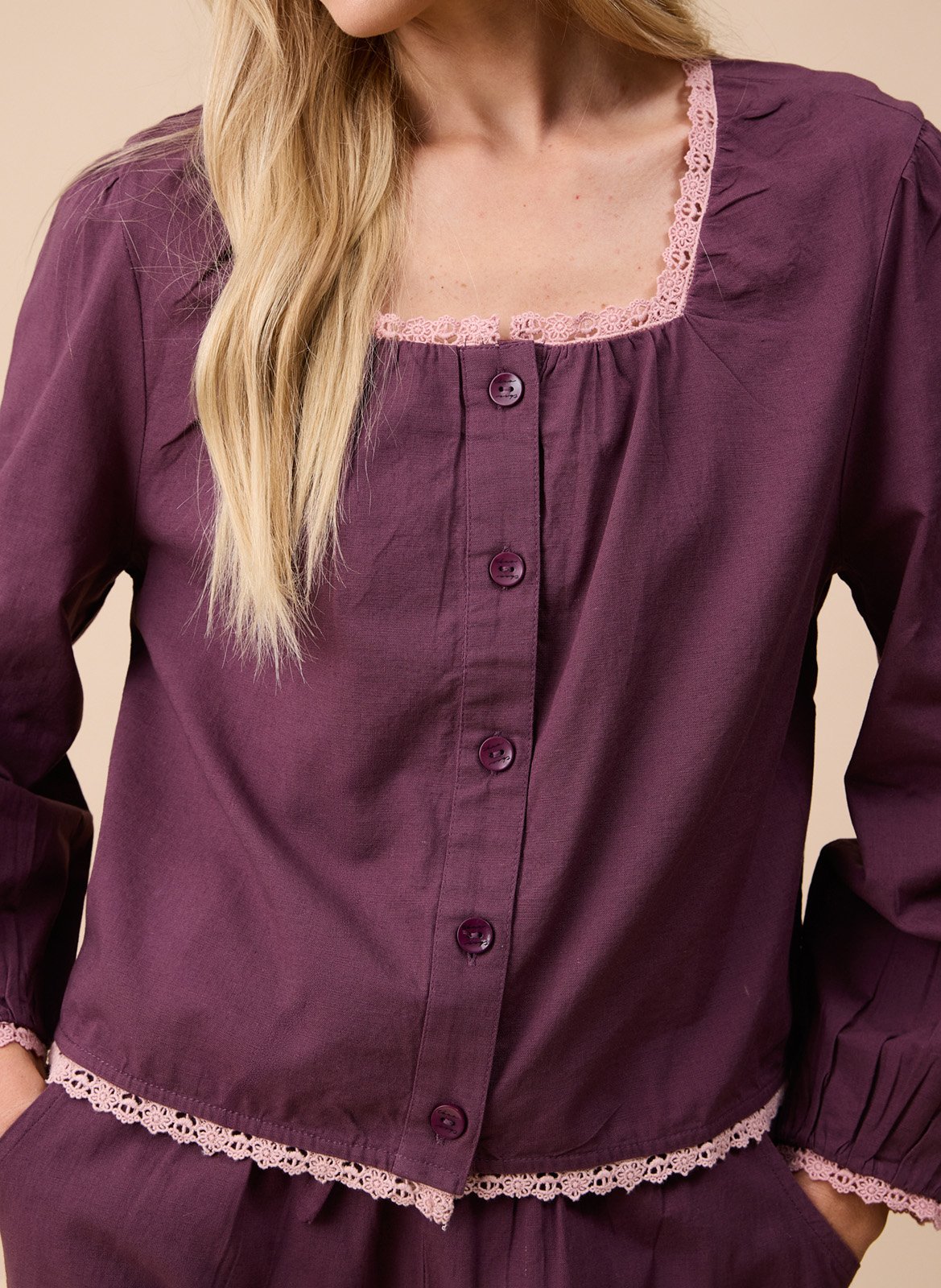 Baumwoll-Pyjama TBCO Violett