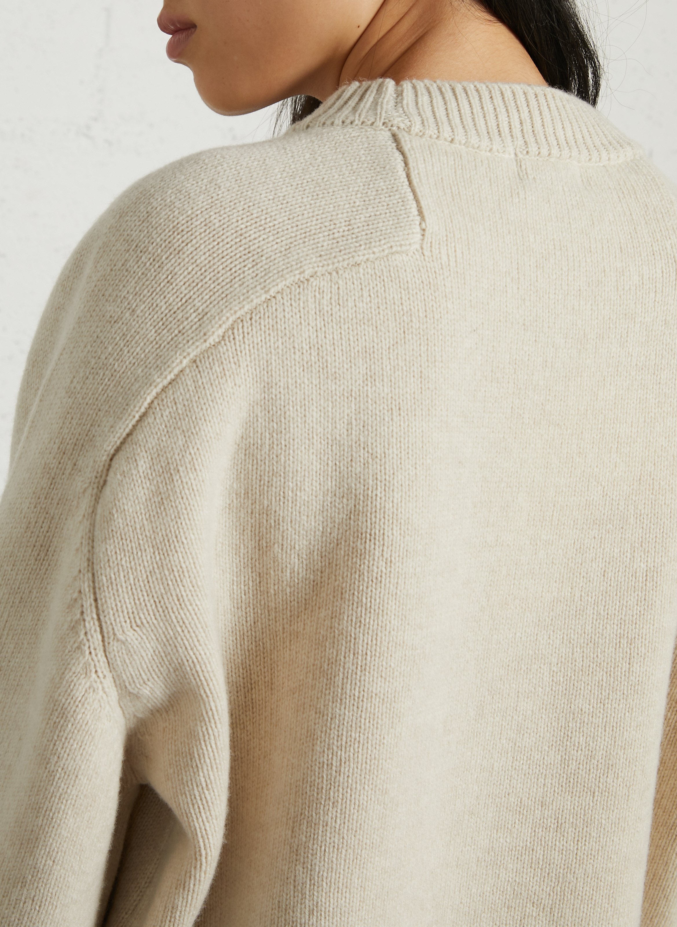 Pull oversize col rond en laine  SOEUR Beige