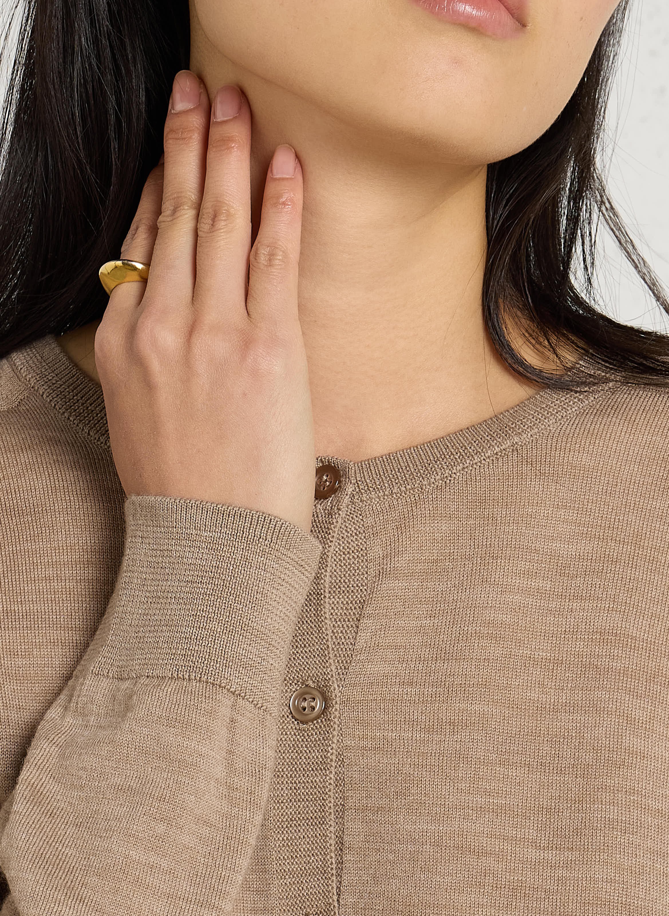 Fine wool cardigan MAISON 123 Brown
