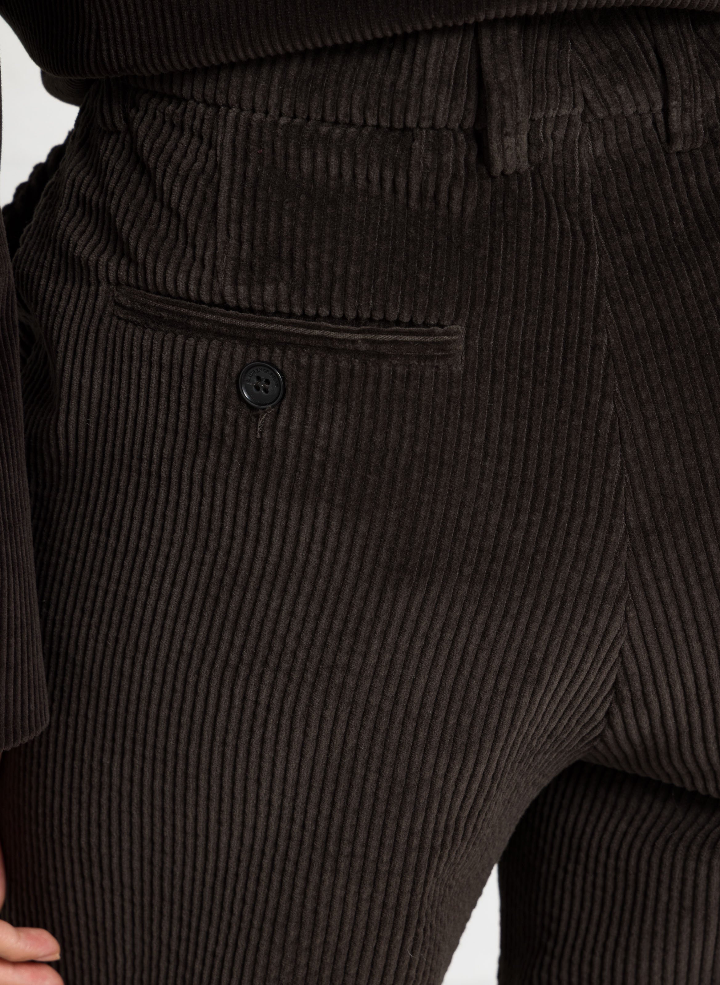 Pantalon droit en velours côtelé LAURENCE BRAS Marron