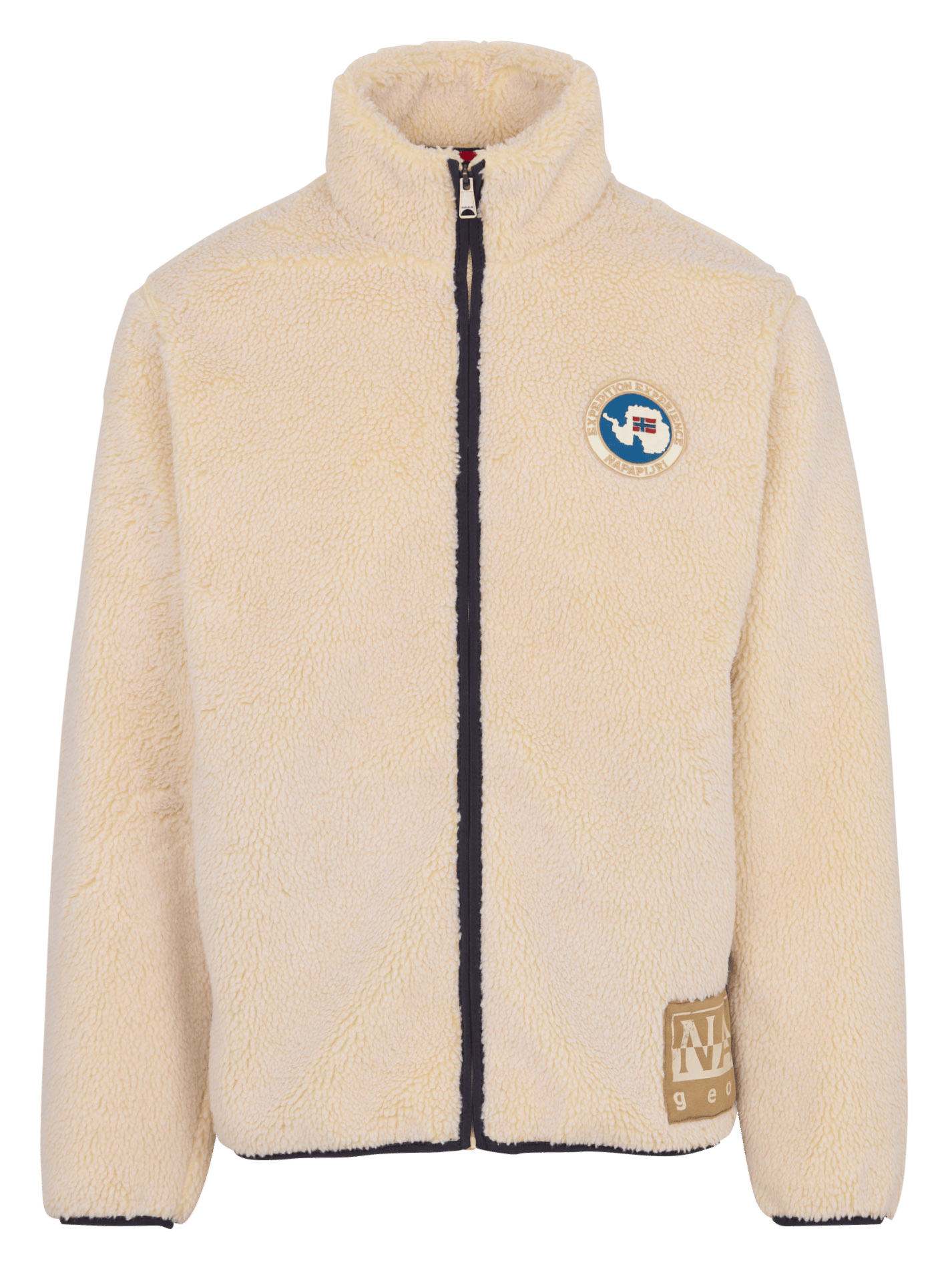 Straight-fit fleece with a high zip-up collar NAPAPIJRI White