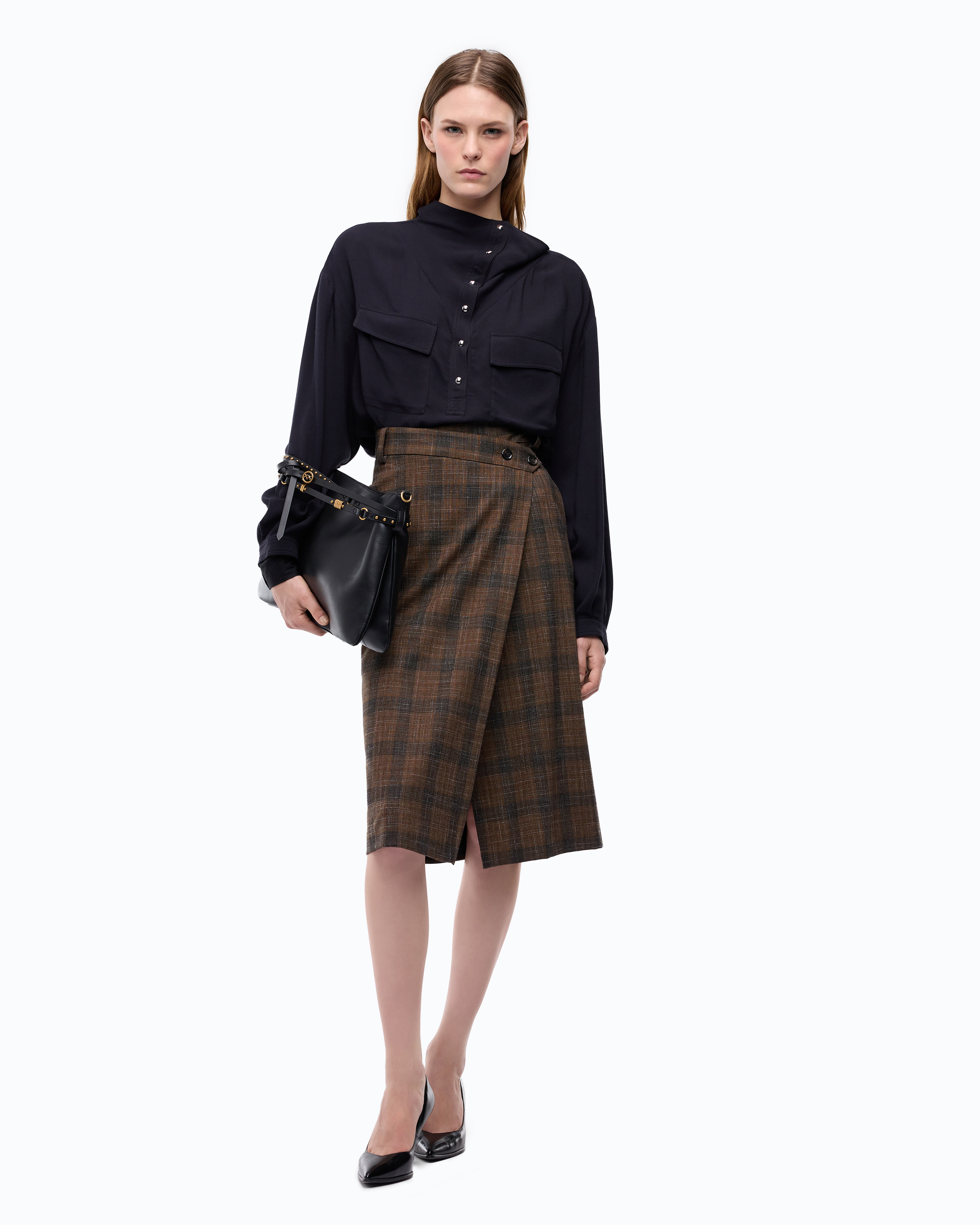 Blouse boutonnée avec poches PINKO Bleu