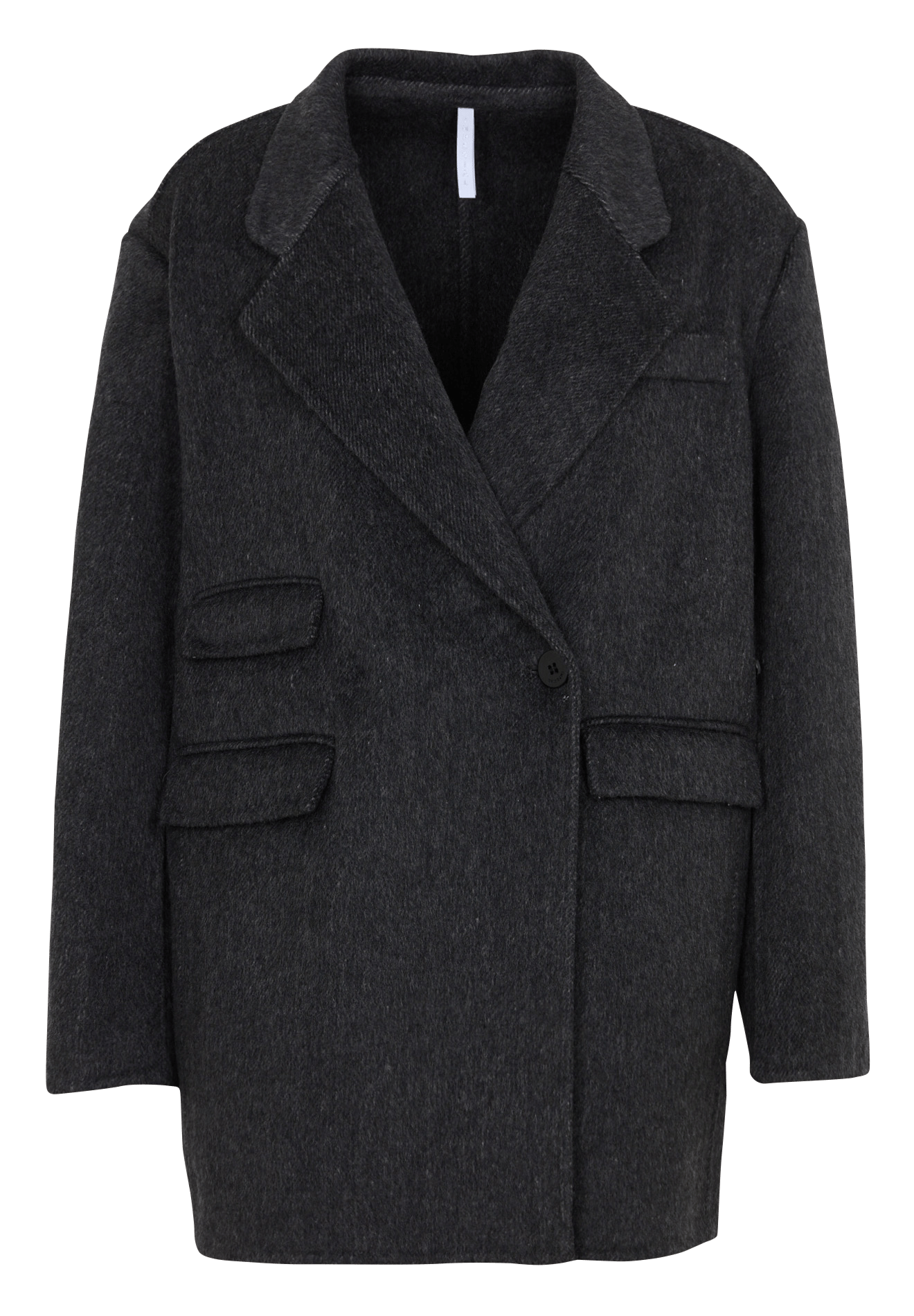 Straight wool-blend coat with tailored collar IMPERIAL Grey