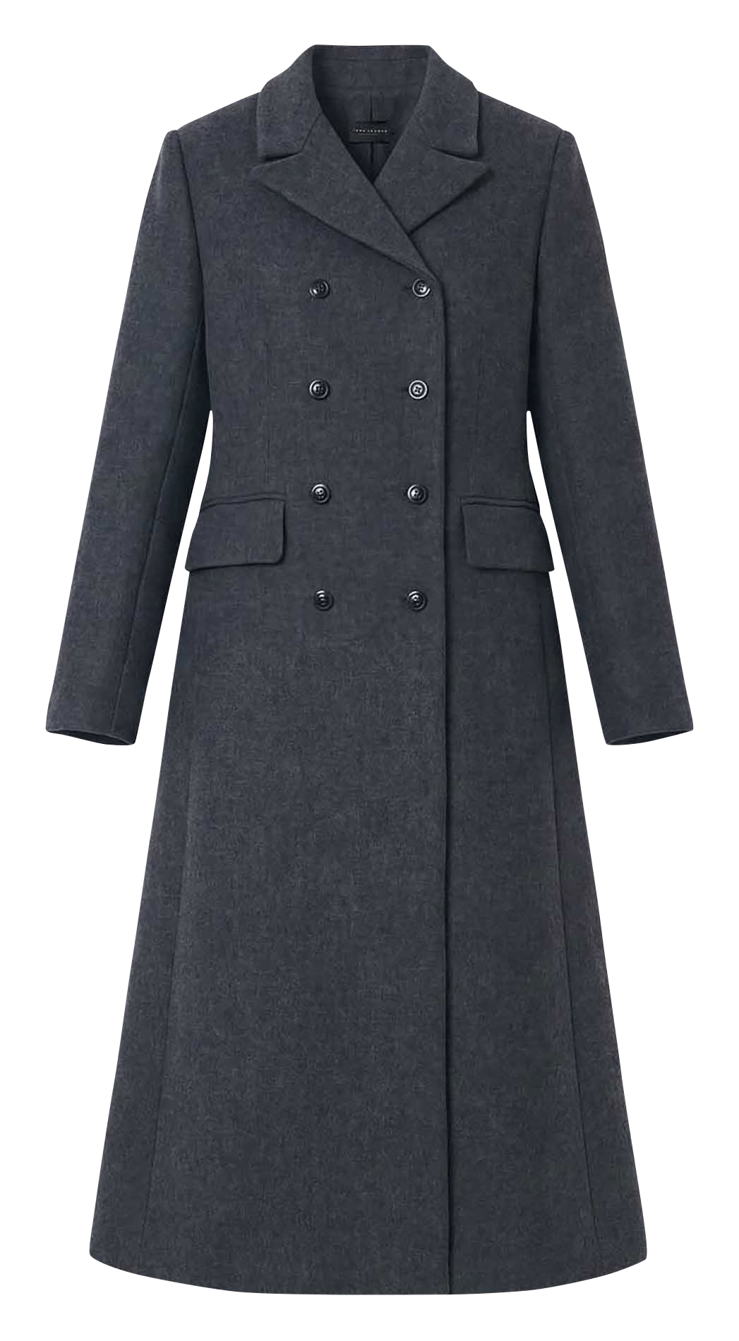 Manteau long boutonné en laine mélangée TARA JARMON Gris