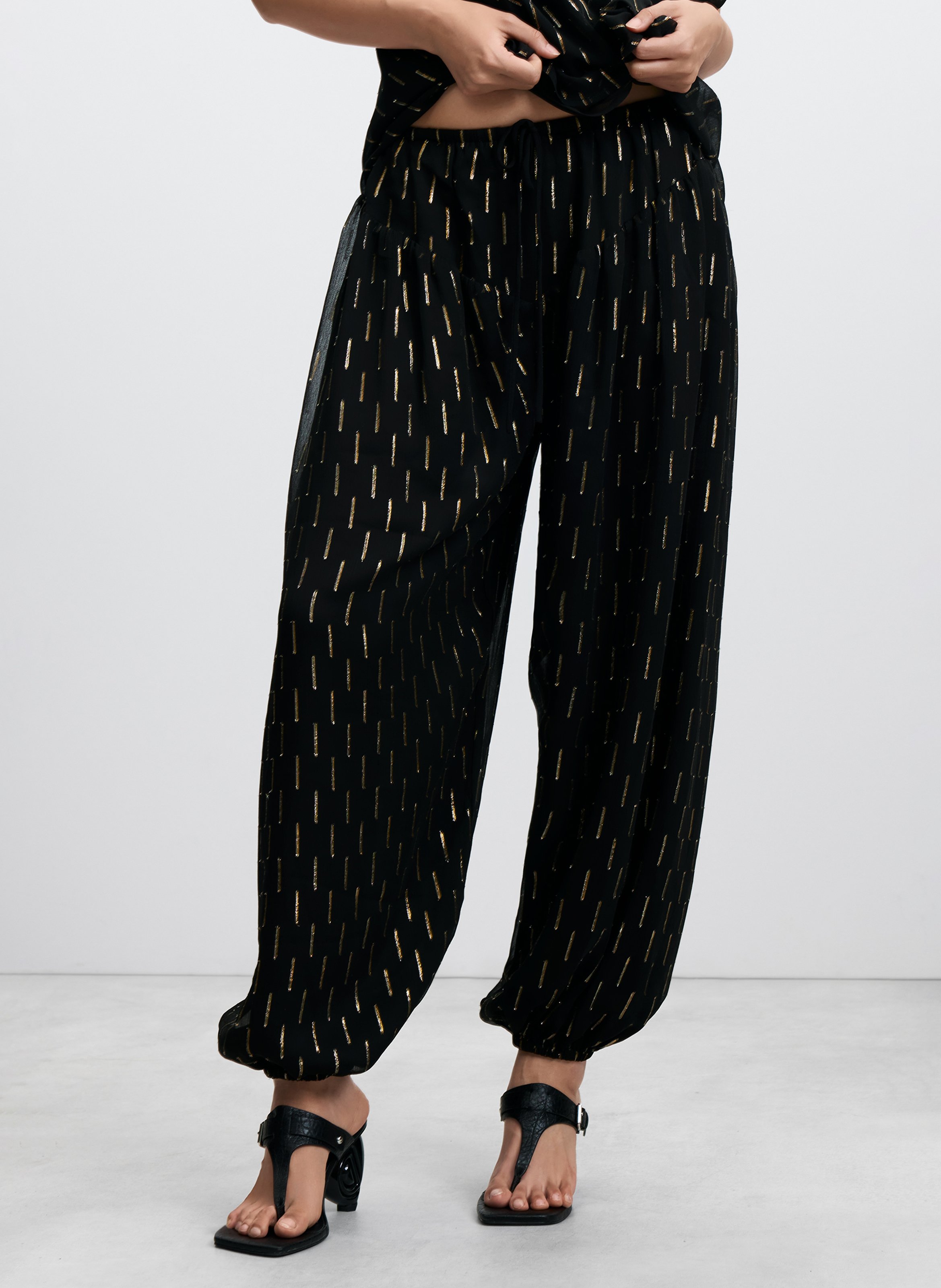 Wijde broek met motiefje DESIGUAL Zwart