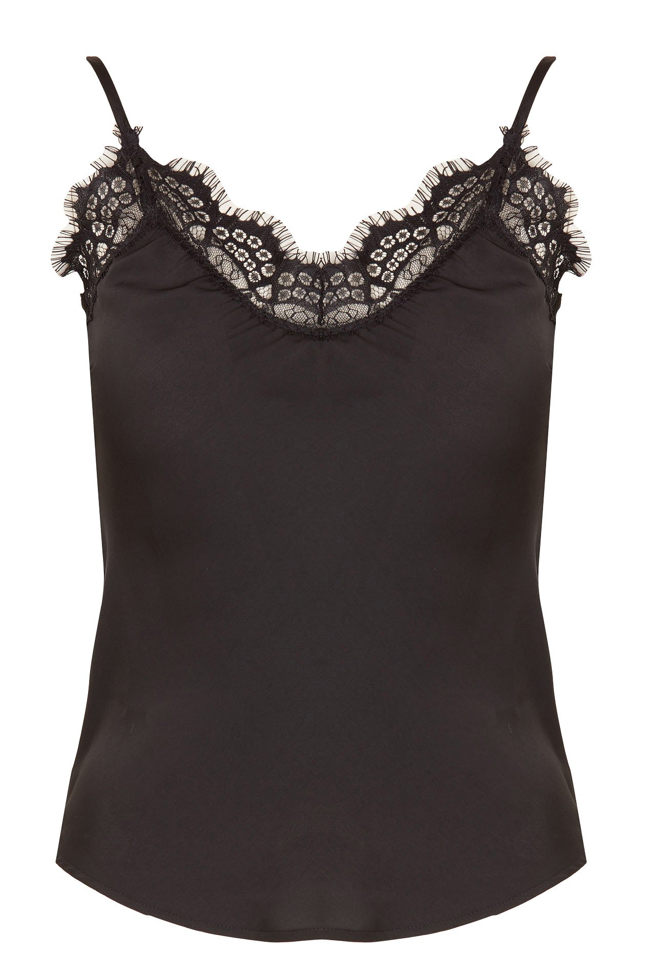Spitzen-Trägertop aus Satin IKKS Schwarz