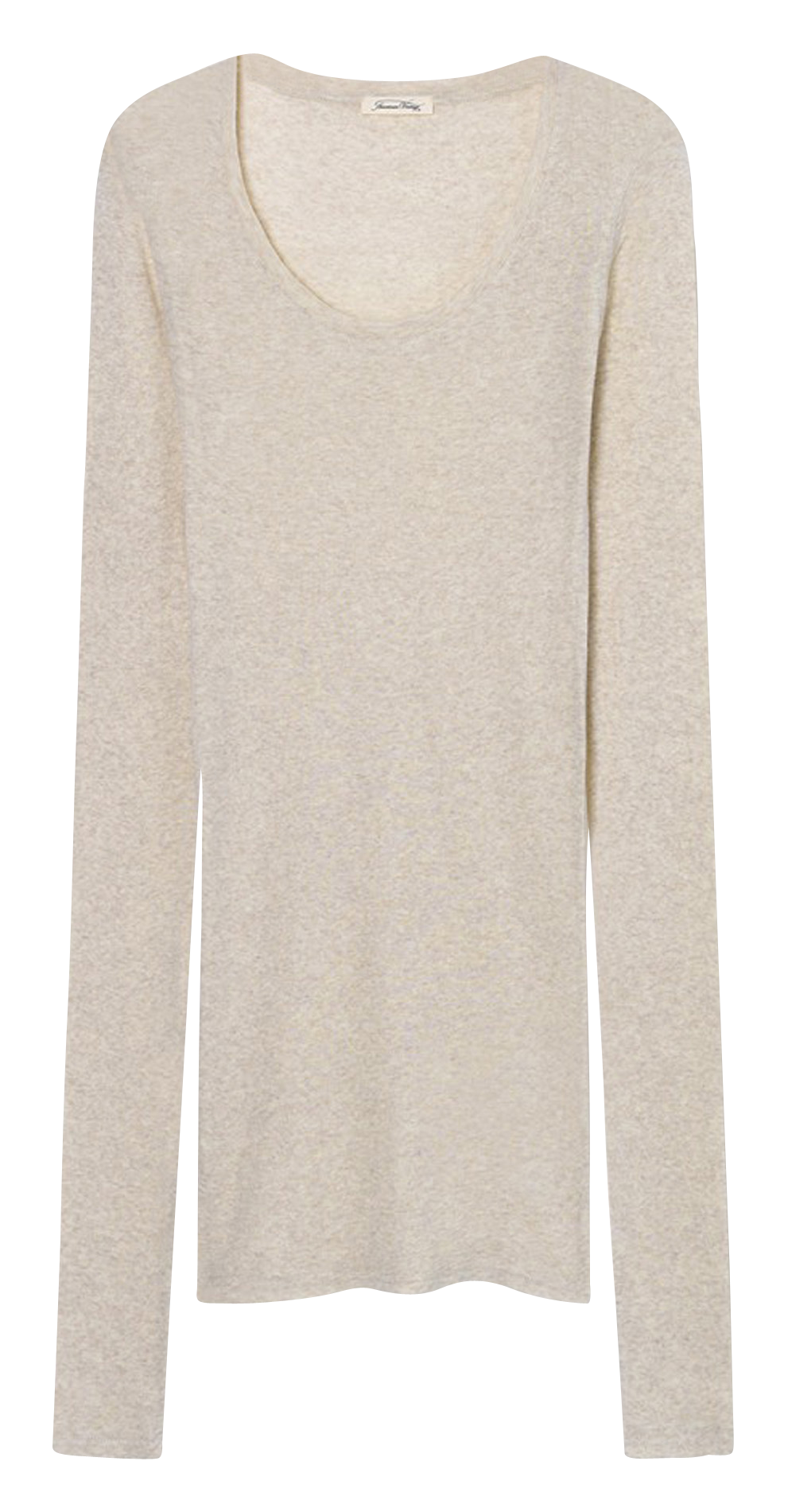 Tee-shirt moulant à col rond en coton AMERICAN VINTAGE Beige
