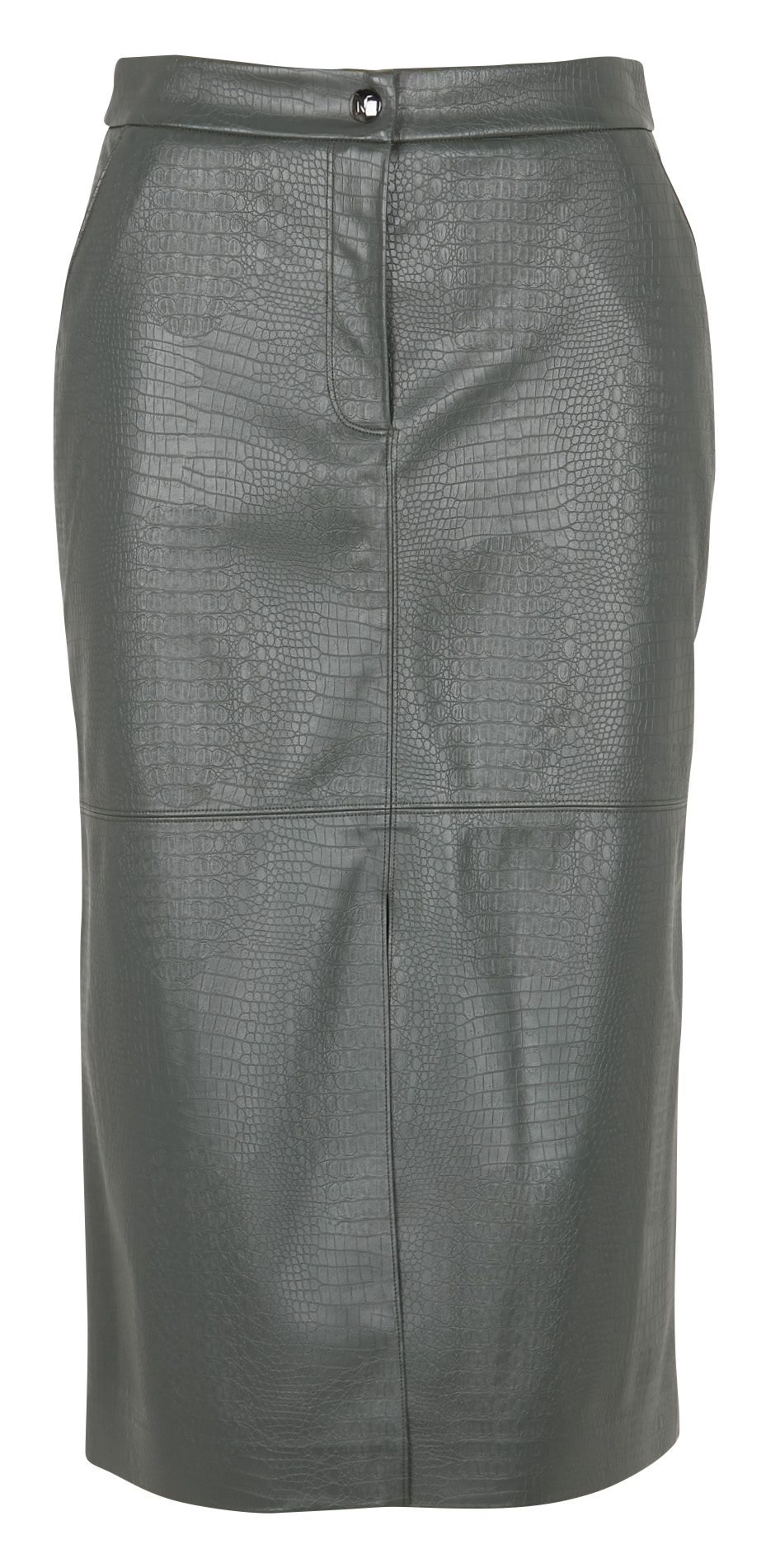 Jupe midi droite taille haute effet crocodile MAX MARA LEISURE Vert